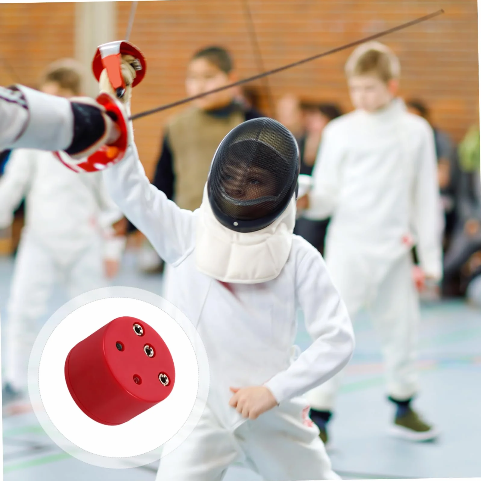 Yardwe Probador de Aparatos de Esgrima para Épée y Equipo de Esgrima, Diseño Multifuncional Fácil de Usar, Material Plástico y Cobre, Adecuado para Entrenamientos Profesionales