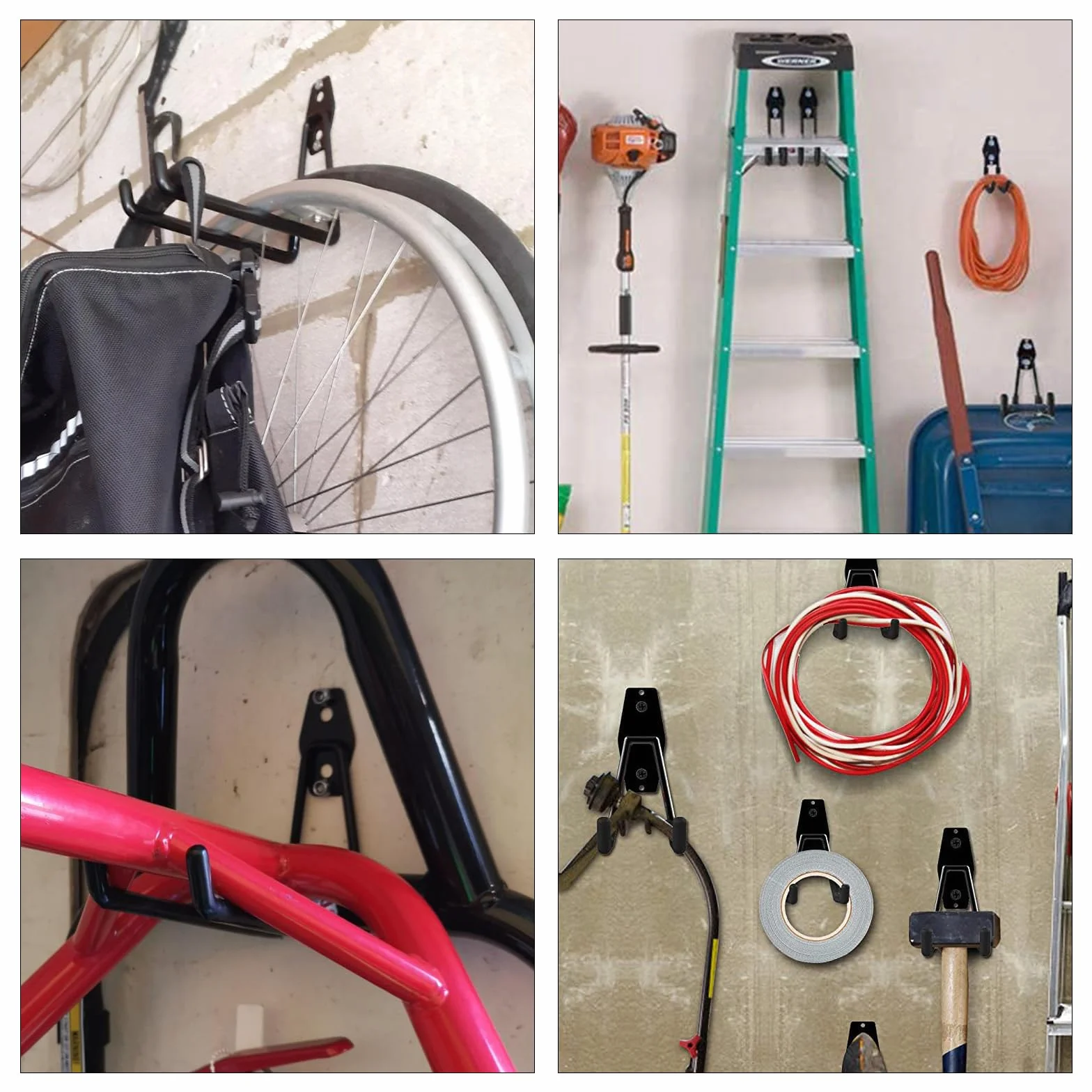 Ganchos de Garaje Resistentes para Colgar Herramientas, Almacenamiento de Pared 12 Piezas