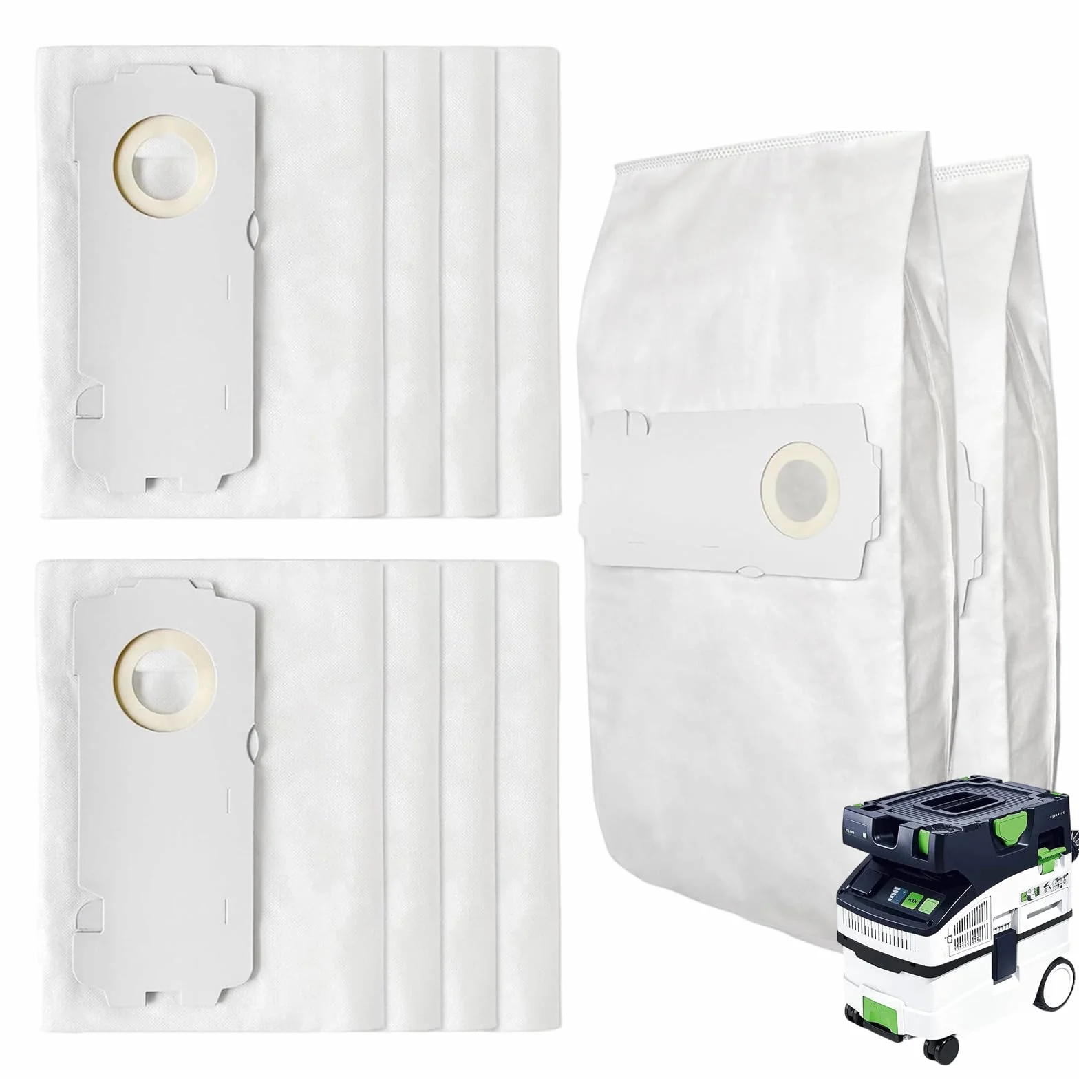 Pack de 10 bolsas de filtro para aspiradora Festool CT MINI/CT MIDI/CT 15 a partir de 2019, bolsas de repuesto de 15 l, gran capacidad, gran capacidad, accesorios
