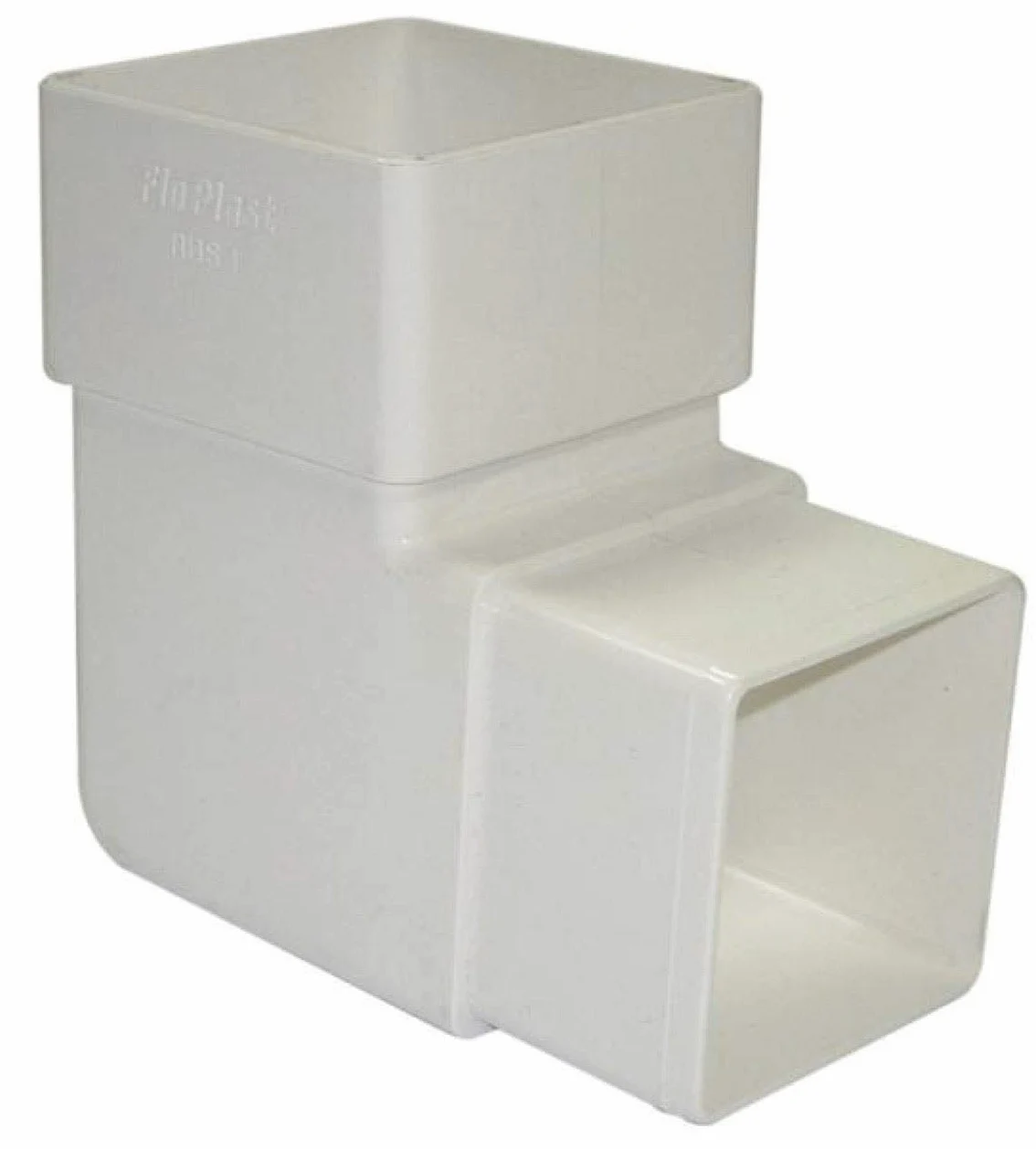 FLOPLAST 65 mm cuadrado tubería bajante 92,5 Degree compensado curva – blanco – Pack de 2