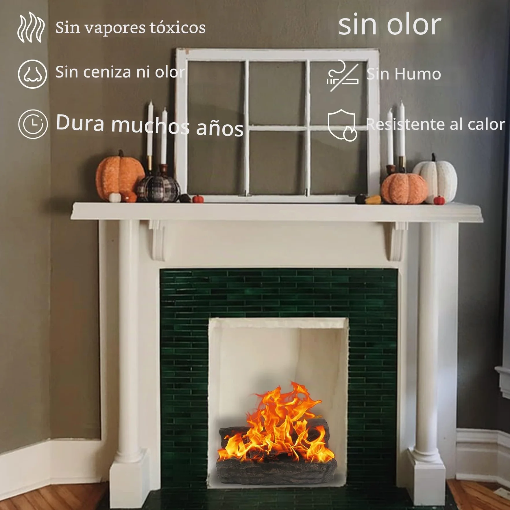 Cerámica para Chimeneas de Bioetanol, 10 Piezas Leña Decorativa para Interiores y Exteriores