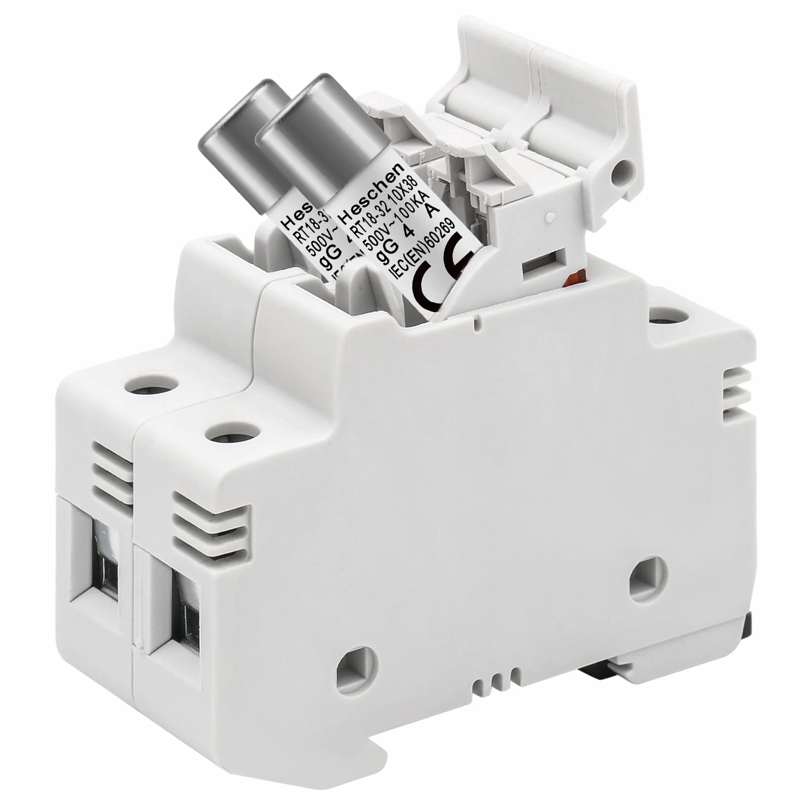 Heschen RT18-32 (RO15) Tubo cilíndrico de cerámica de enlace de fusible, 10x38 mm, 4A 500V, Pack de 10