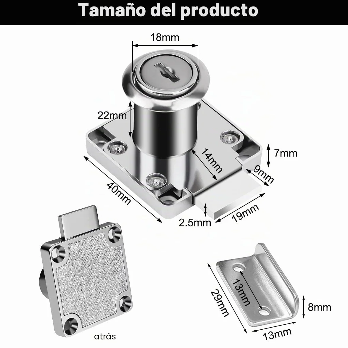 Jinsion 4 Piezas Cerradura Taquilla Armario con Llave Acero Inoxidable