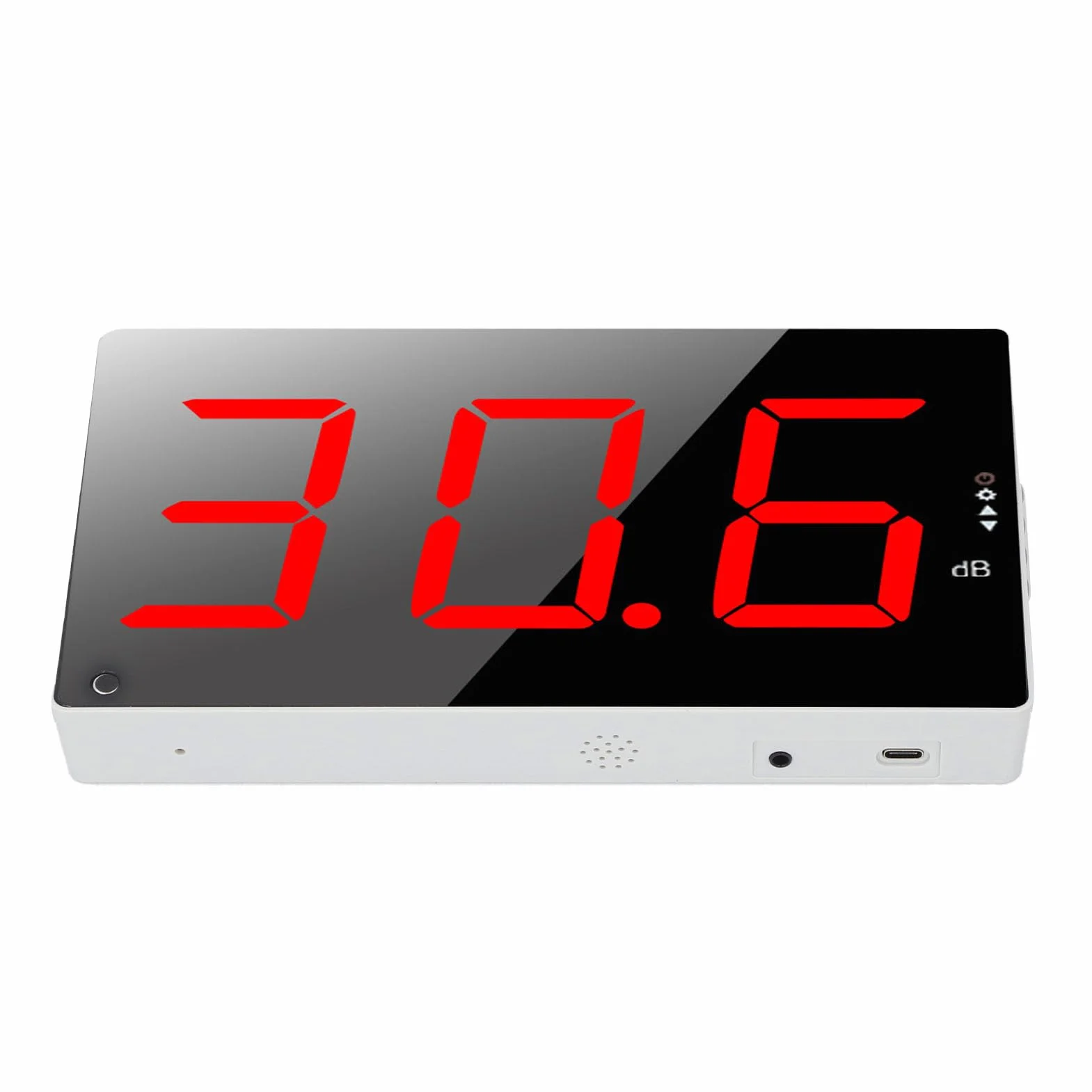 Generic Medidor de Sonido de Pantalla Grande, Medidor de Ruido Digital de Decibelios con Pantalla LCD, Probador de 30 130 DB Montado en la Pared con Alarma Audible, Ideal para Aulas, Bares, Oficinas y