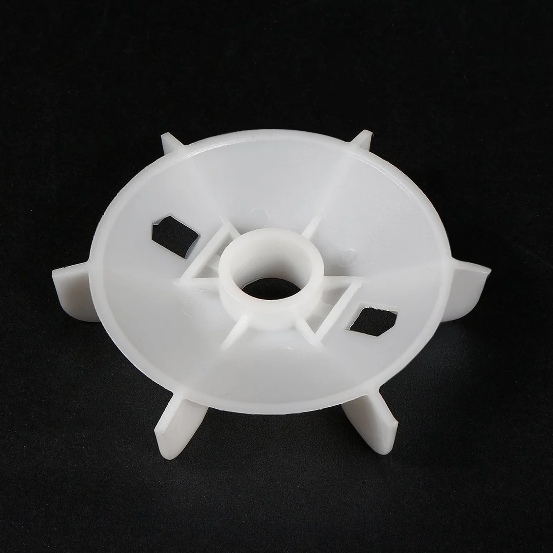 sourcing map 1Pcs 130 * 24mm Reemplazo de eje redondo Plástico blanco 6 Impulsor Paleta de ventilador del motor