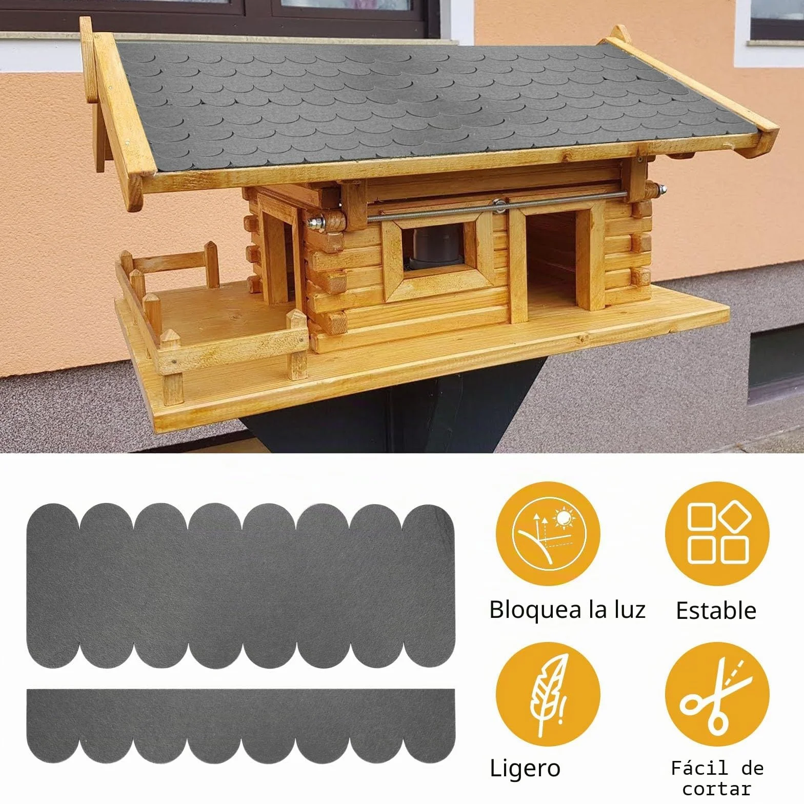 32 Piezas Tejas Bituminosas Autoadhesivas para Casas de Pájaros, Cubierta Impermeable para Nidos, Hotel de Insectos, Conejeras - Verde (30x5 cm/30x11 cm)