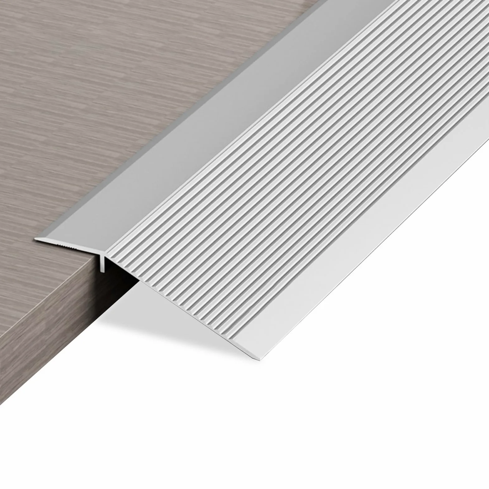 Perfil de transición de nivelación de altura, 0,9 m x 10 cm, riel de transición de aluminio, perfil de transición autoadhesivo, compensación de altura 10-35 mm, adecuado para umbrales de apertura de
