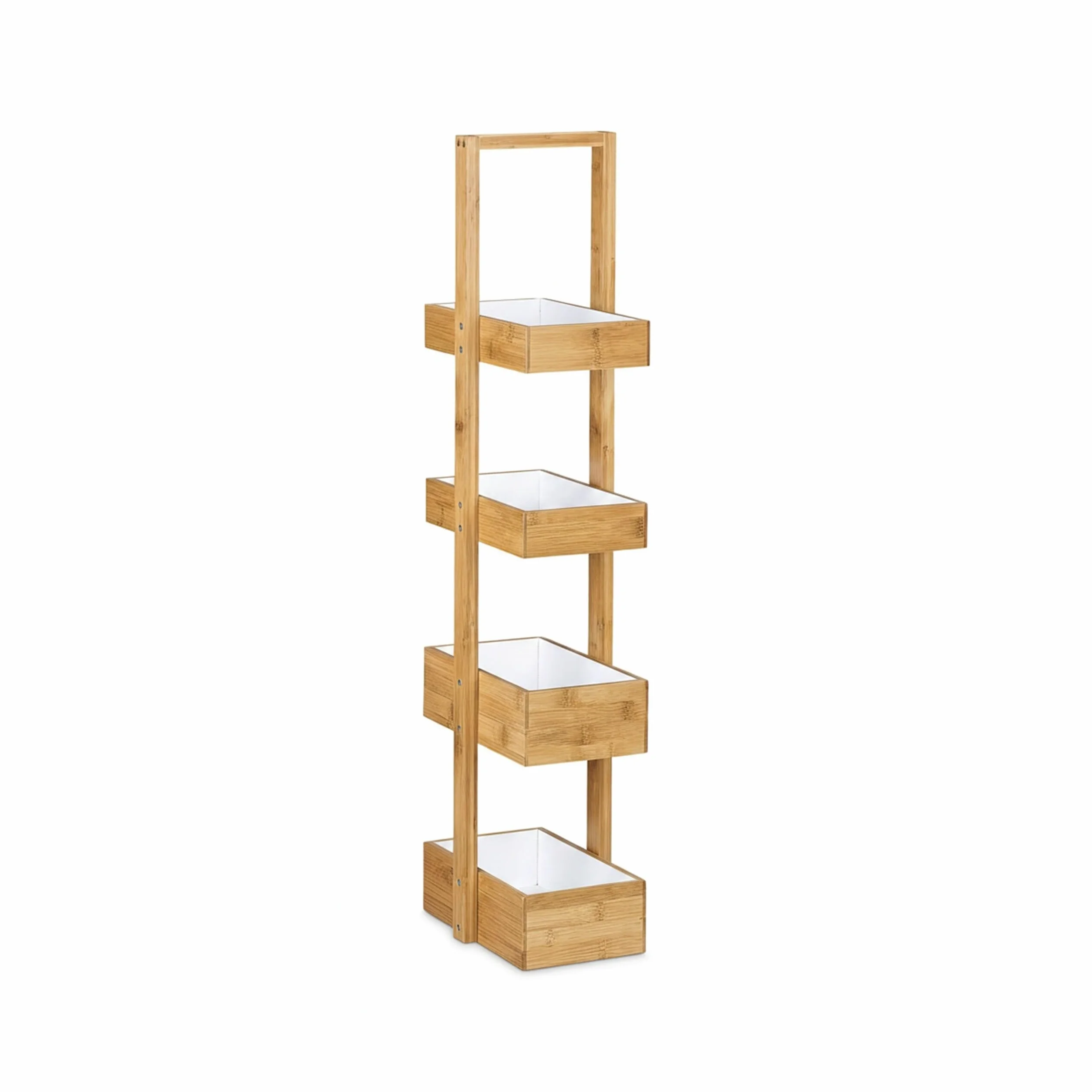 Relaxdays Estantería Colgante Bambú 4 Bandejas Ducha Baño 88,5 x 25,5 x 18,5 cm Natural