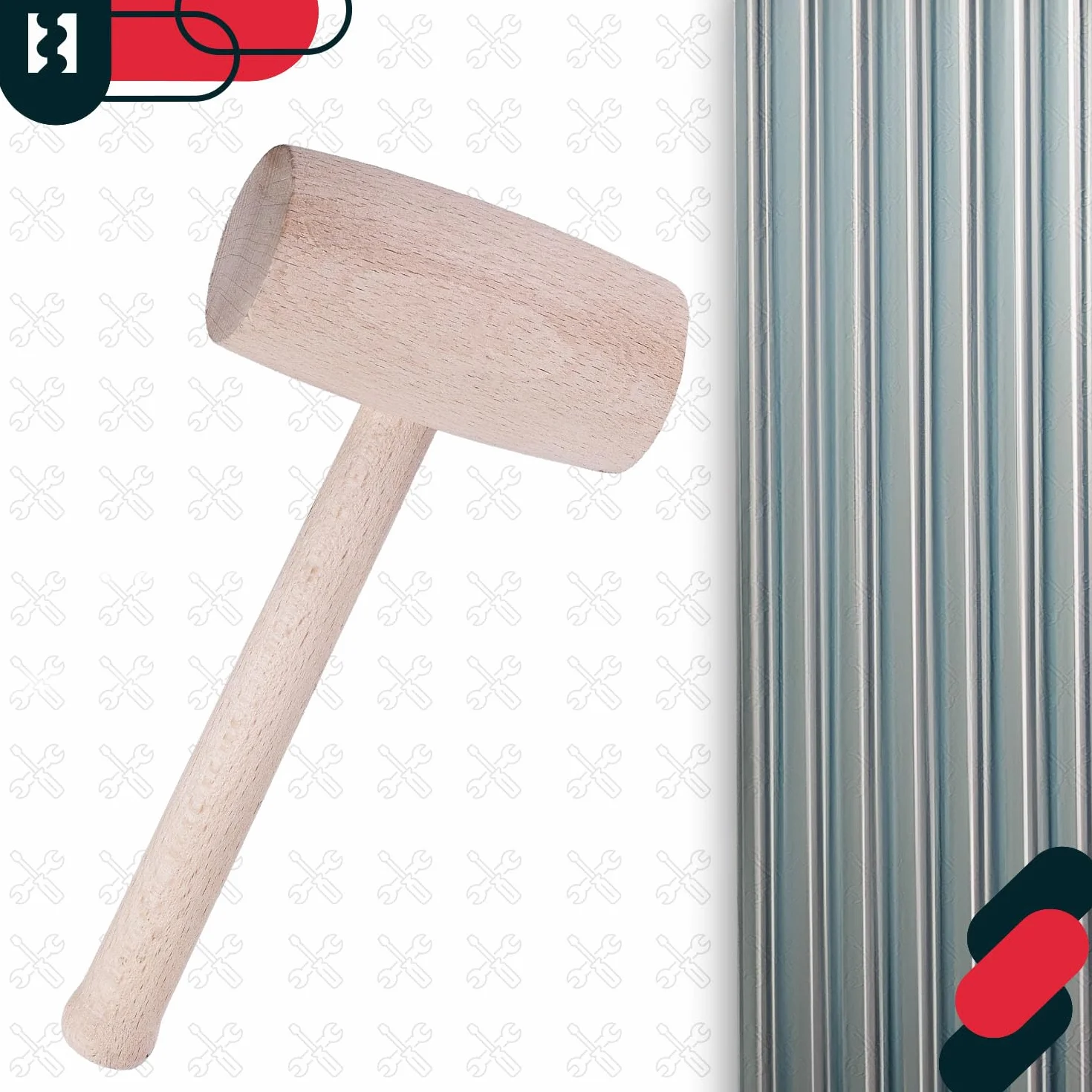 KOTARBAU® Martillo de Madera, Ø 65 mm, Mazo de Madera de Haya, Maza Redonda para Trabajos de Corte, desbaste y Tallado de Madera, Uso en carpintería