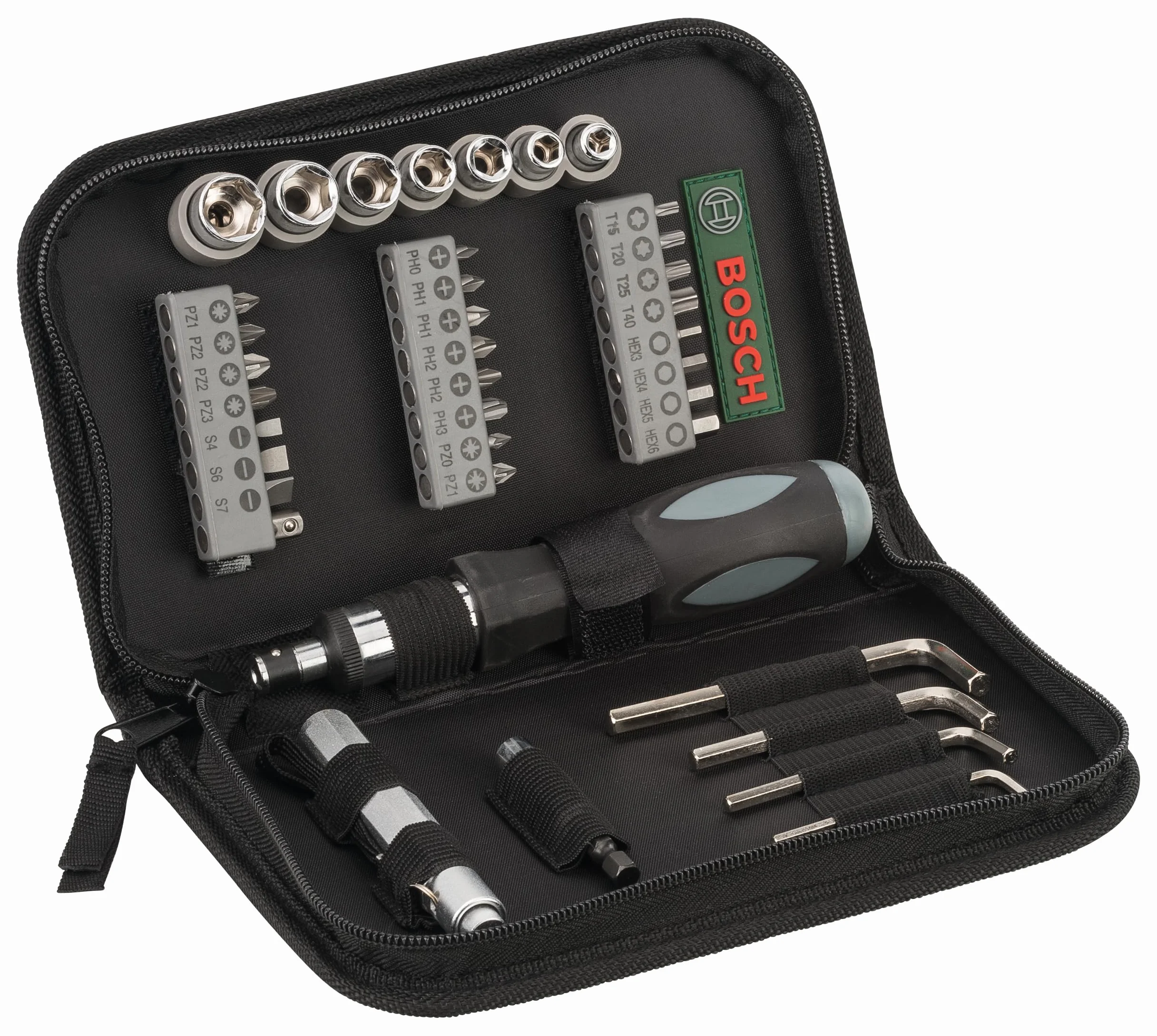Bosch Compact - Maletín de 38 unidades para atornillar