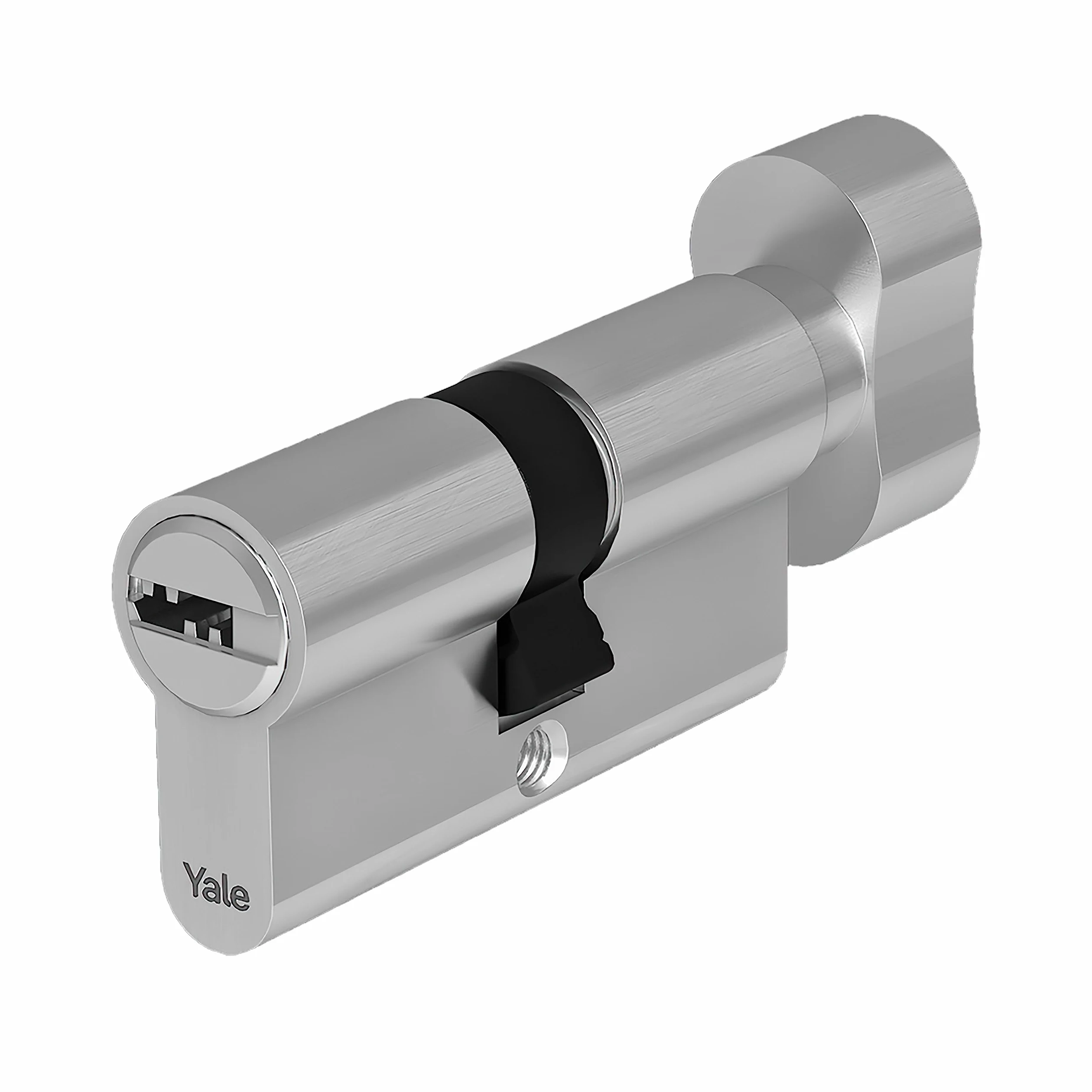 Yale Cilindro Europeo de Alta Seguridad con pomo para Cerradura YC104KD305004N1 niquelado, 30/50 mm, 4 Llaves