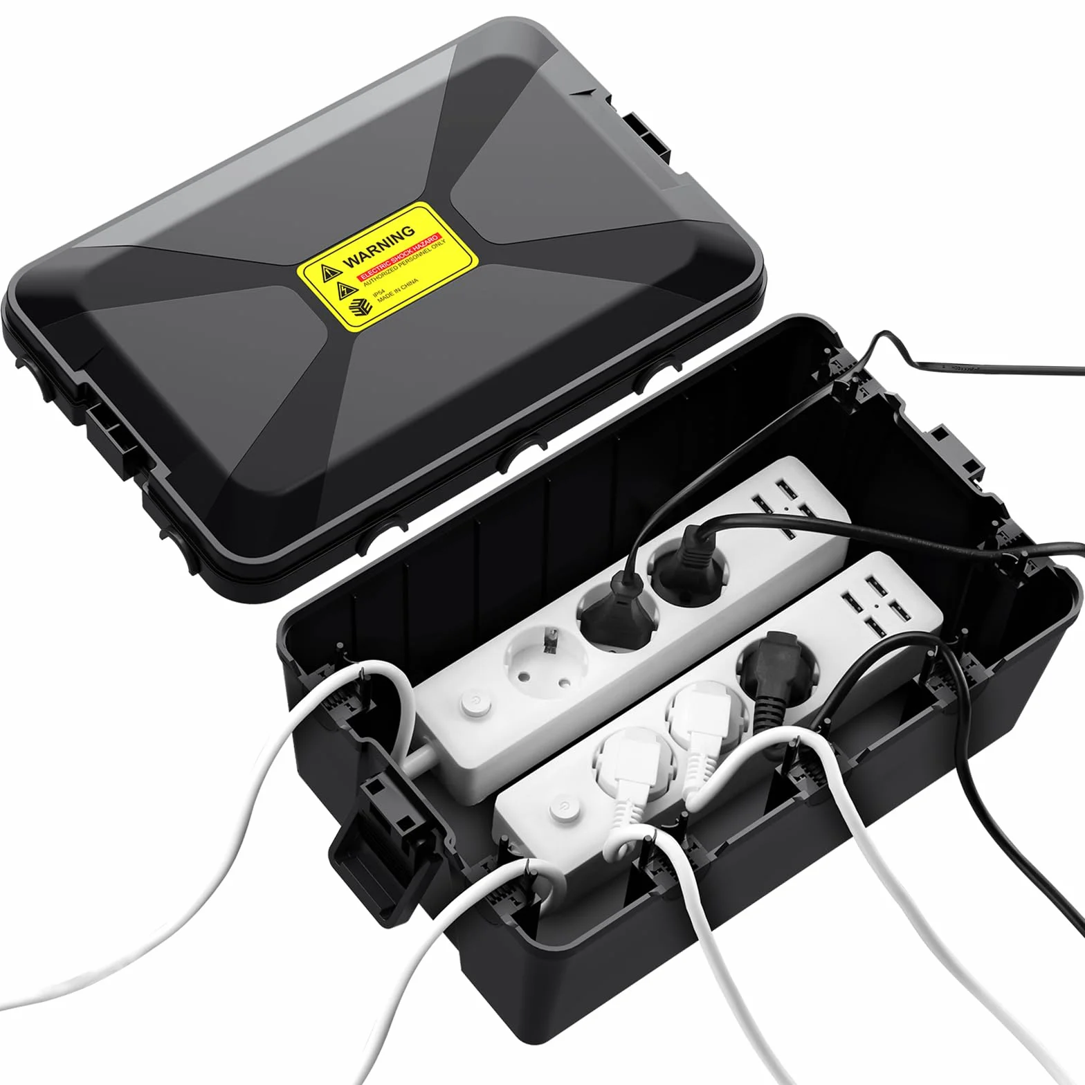 EYPINS Caja Estanca Exterior Eléctrica IP54,Caja Organizador de Cables,Resistente a Impactos y al Agua, Montaje en Pared(30x20x13cm),para Exteriores Festividades y Jardines