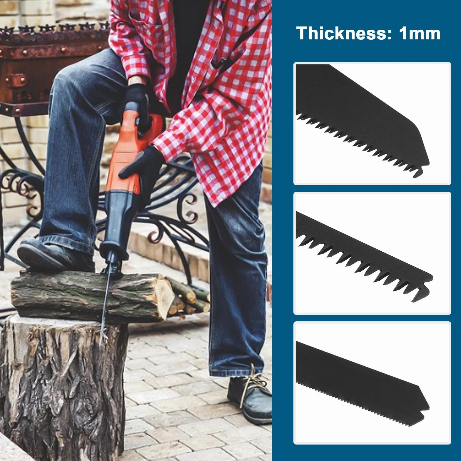 OTOTEC - Juego de 3 hojas de sierra alternativas para sierra de sable Black & Decker Scorpion FKS890E KS890ECN KS890EK KS890GT KS880 para madera, metal, plástico