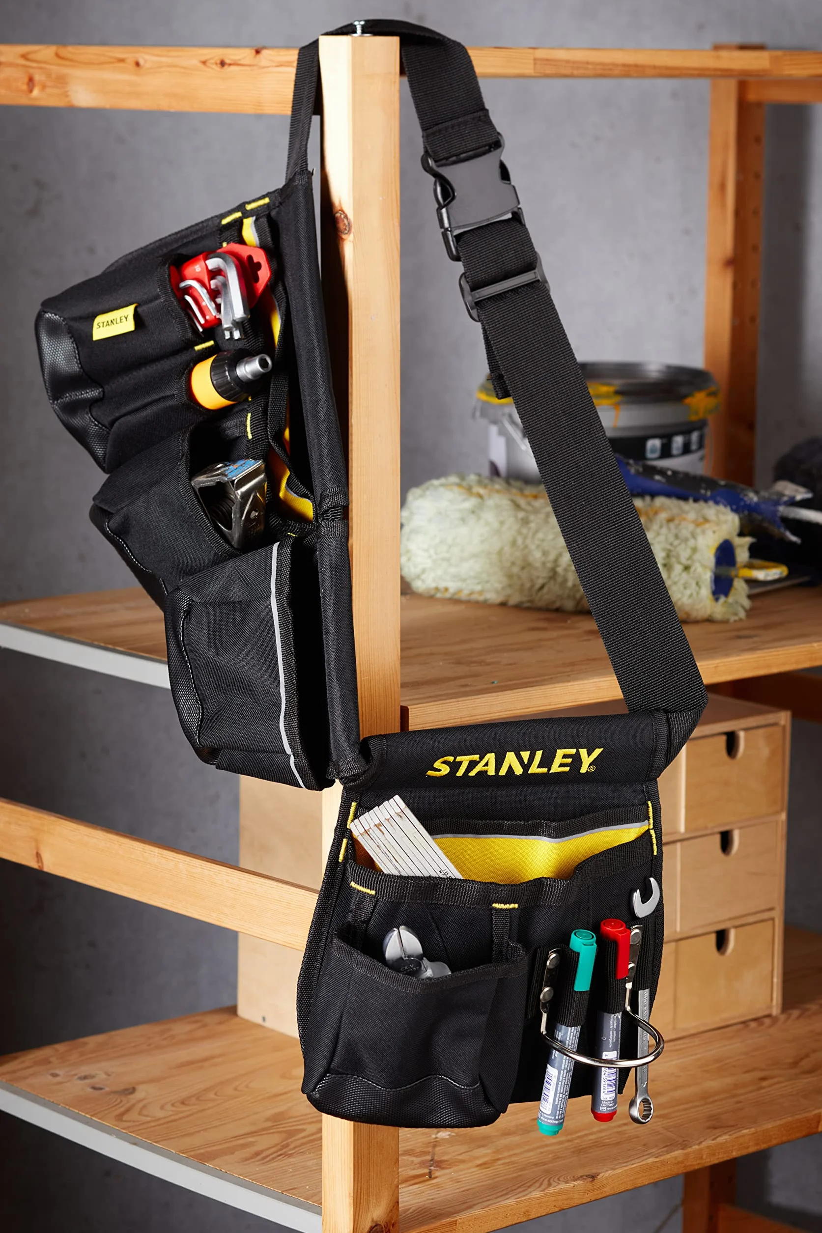 Stanley Cinturón para Herramientas Negro Amarillo