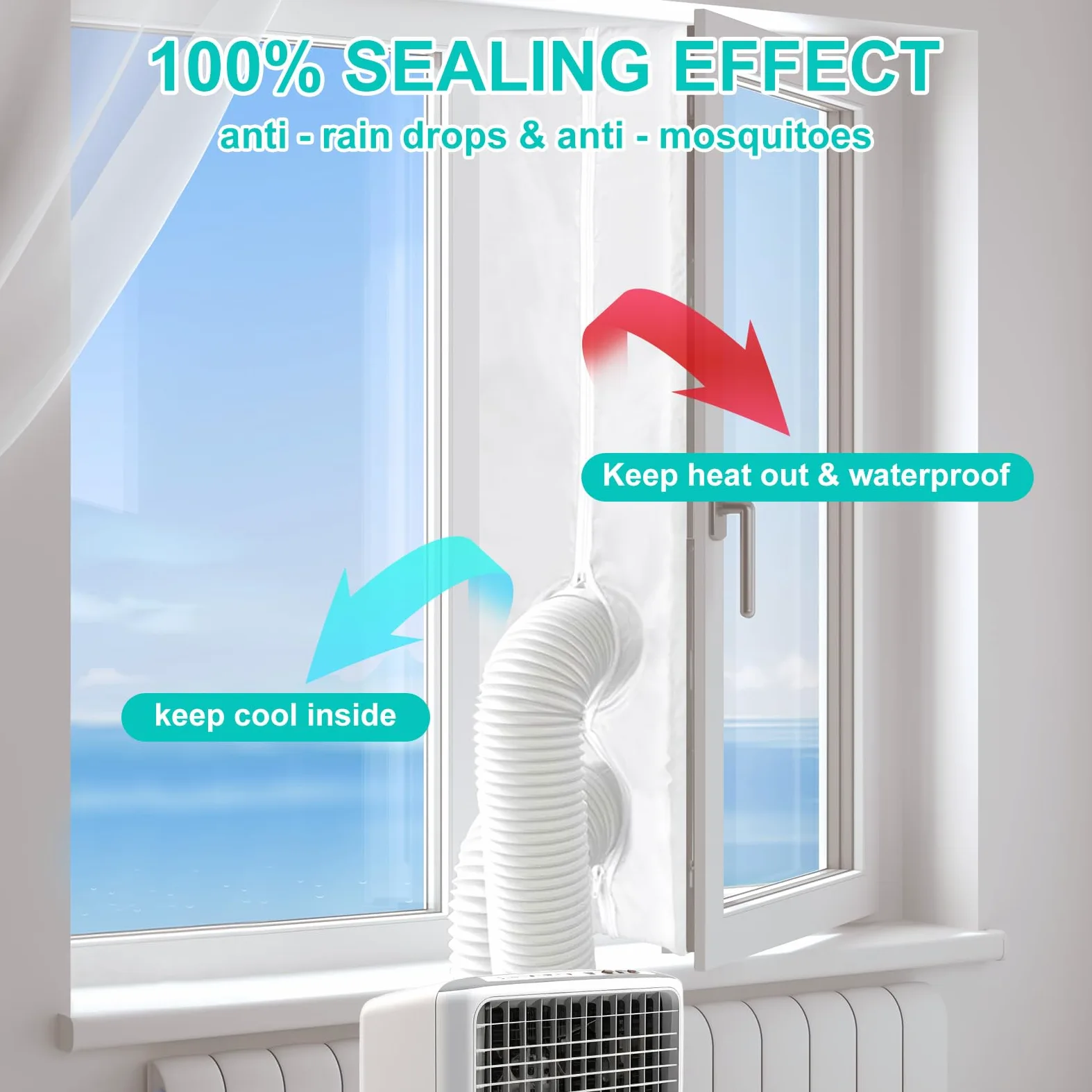 Junta para ventanas de aire acondicionado, junta Pgtc para ventanas de aire acondicionado móvil, secador de aire comprimido, adecuado para Hot Air Stop de 4 m, ventanas batientes, ventanas de techo (B