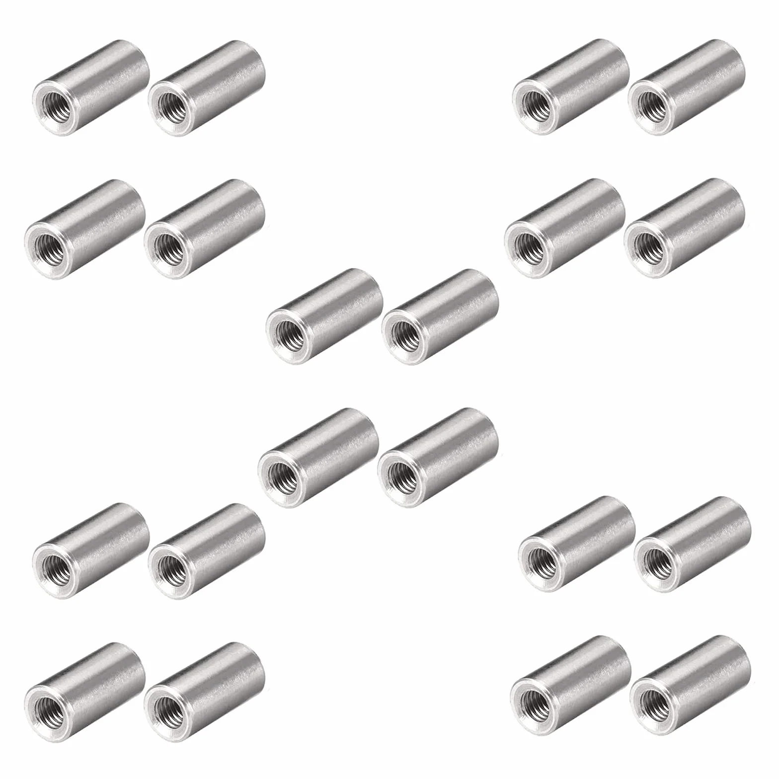 20 unidades M6 10 x 40 mm, acero inoxidable 304, tuerca larga, conector redondo, tuercas