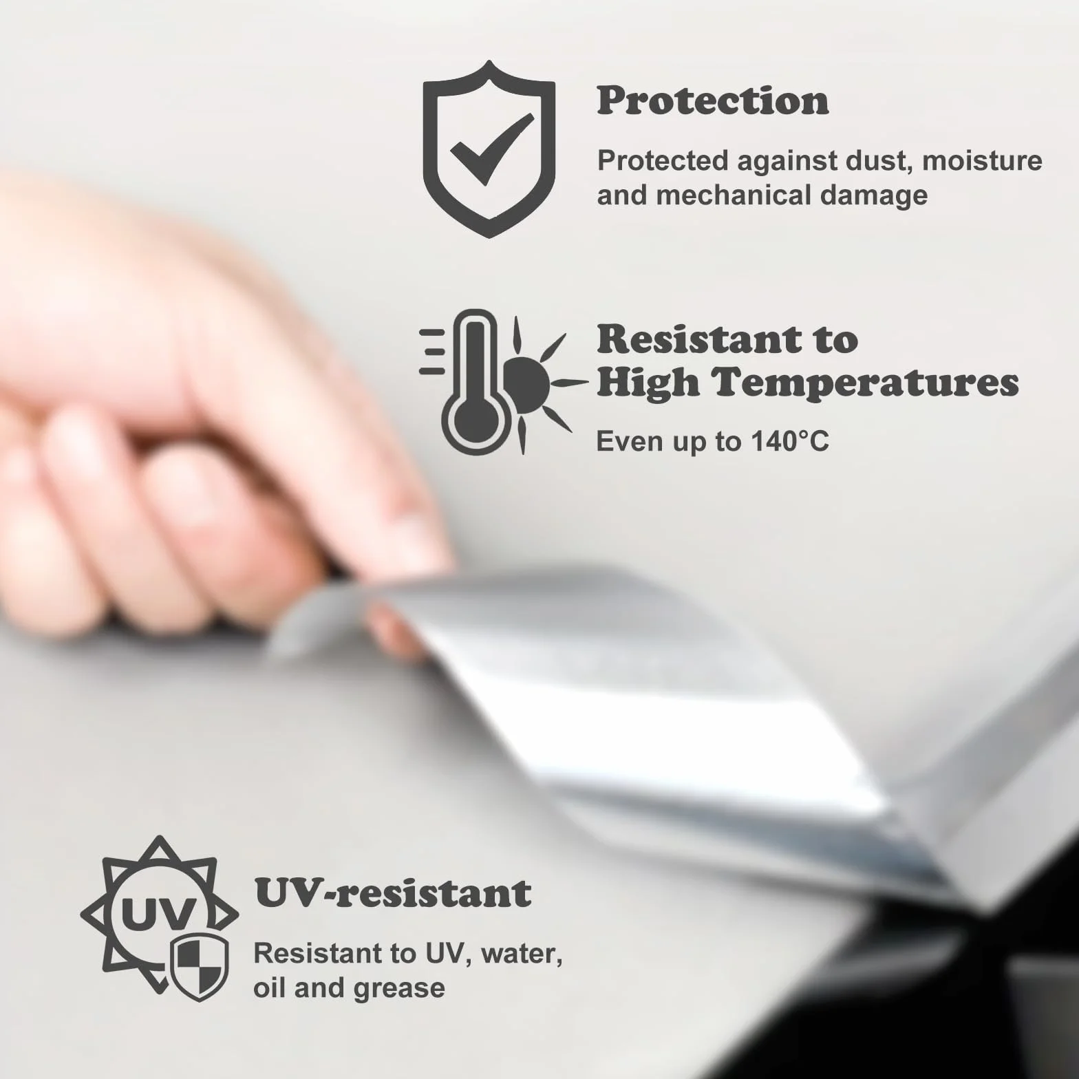 PUWOWYE Cinta De Aluminio, Cinta Aluminio Adhesiva Impermeable y Resistente al Calor, Aluminio Para Sellar para Barreras de Vapor, Sistemas de Ventilación y Aire Acondicionado (50 mm x 10 m)