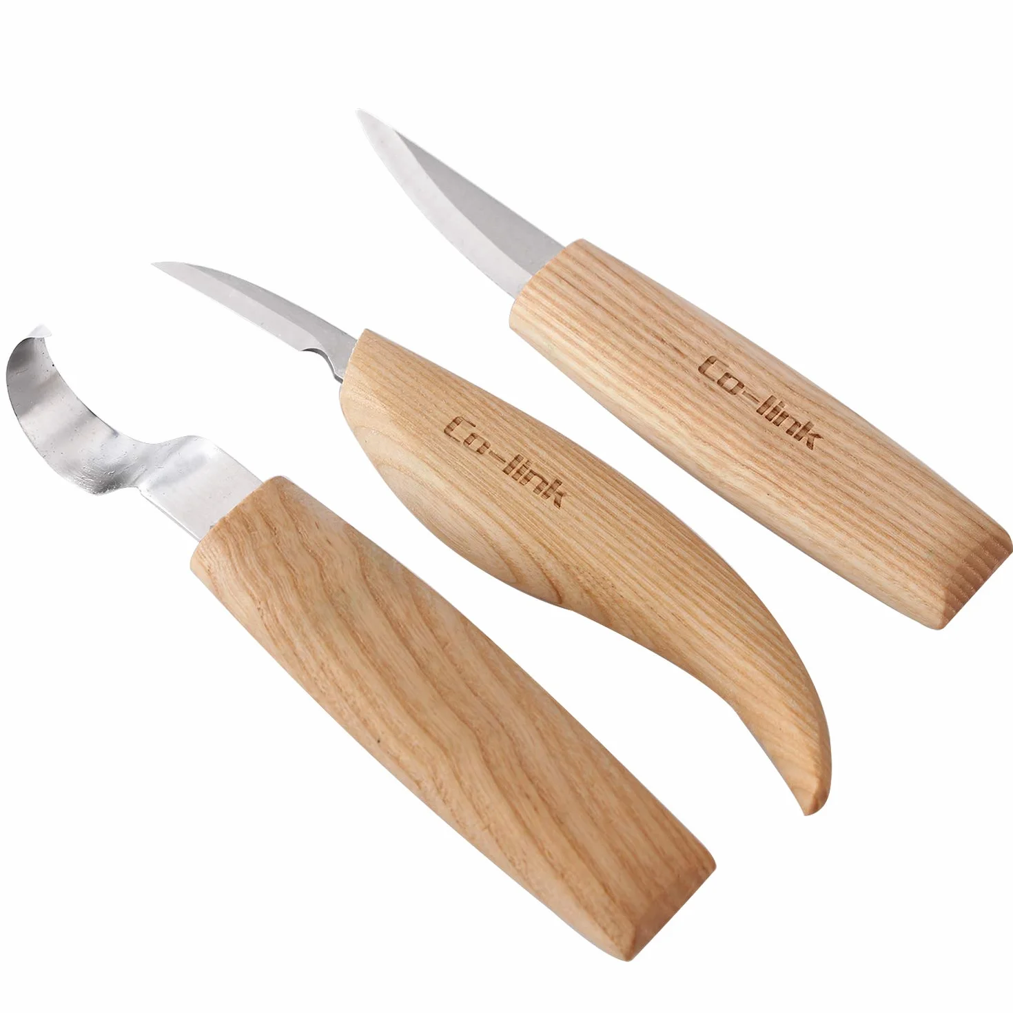 Cuchillo de Gancho de Talla de Madera para Tallar Cucharas, Tazones y Tazas, Herramientas de Tallado con Compuesto de Pulido de Cuero