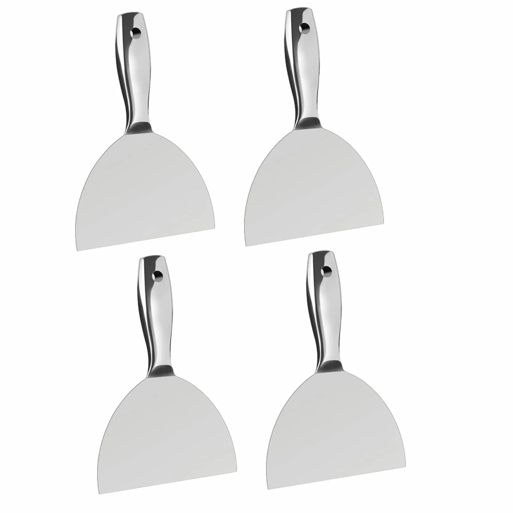 4X EspáTula para Masilla de 6 Pulgadas, Herramienta Raspadora de Acero Inoxidable Pulido de Primera Calidad de una Pieza para Acabado de Paneles de Yeso