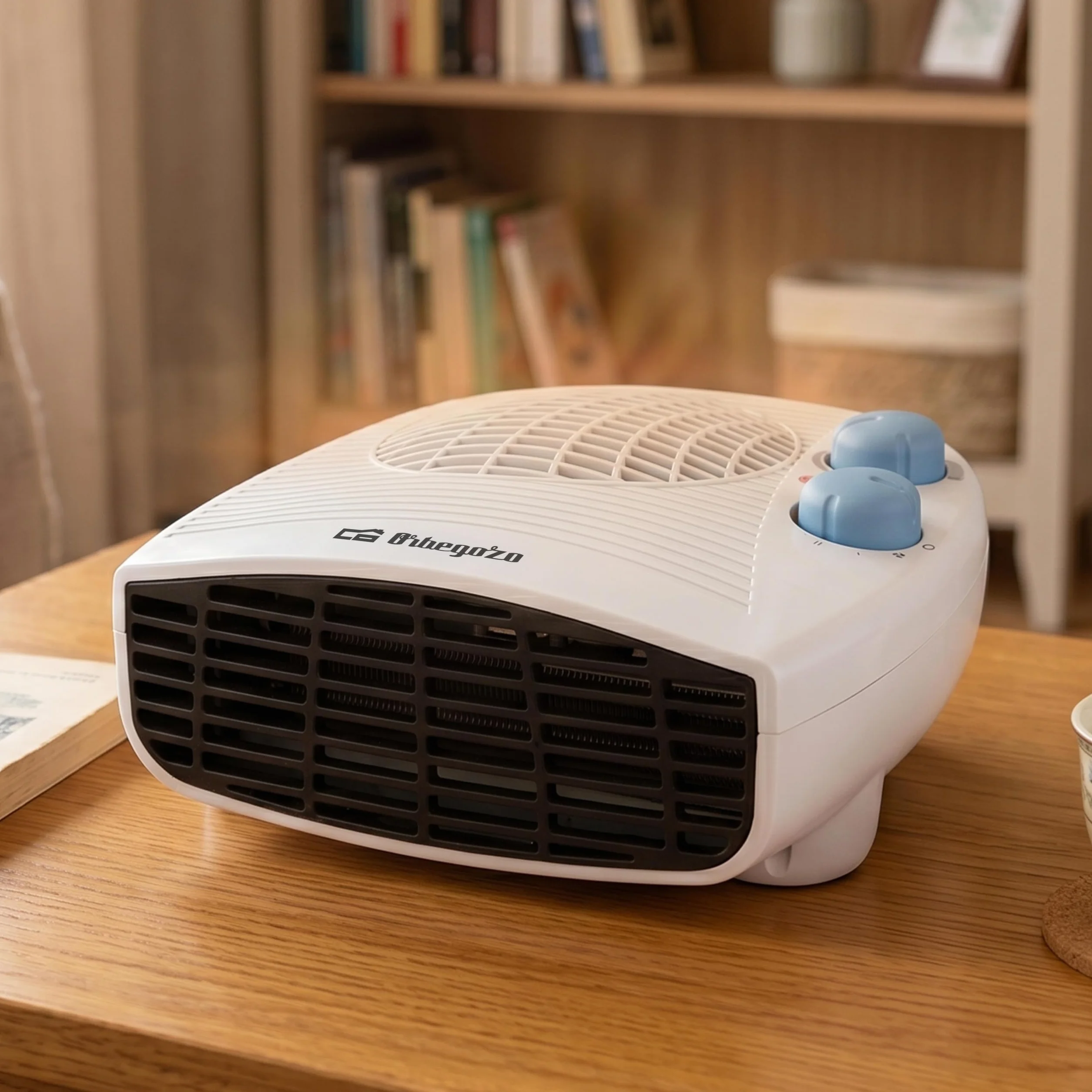 Orbegozo FH 5127, Calefactor bajo consumo, 2000 W, control ajustable de la temperatura mediante termostato, protección contra sobrecalentamiento, luz indicadora encendido, color blanco
