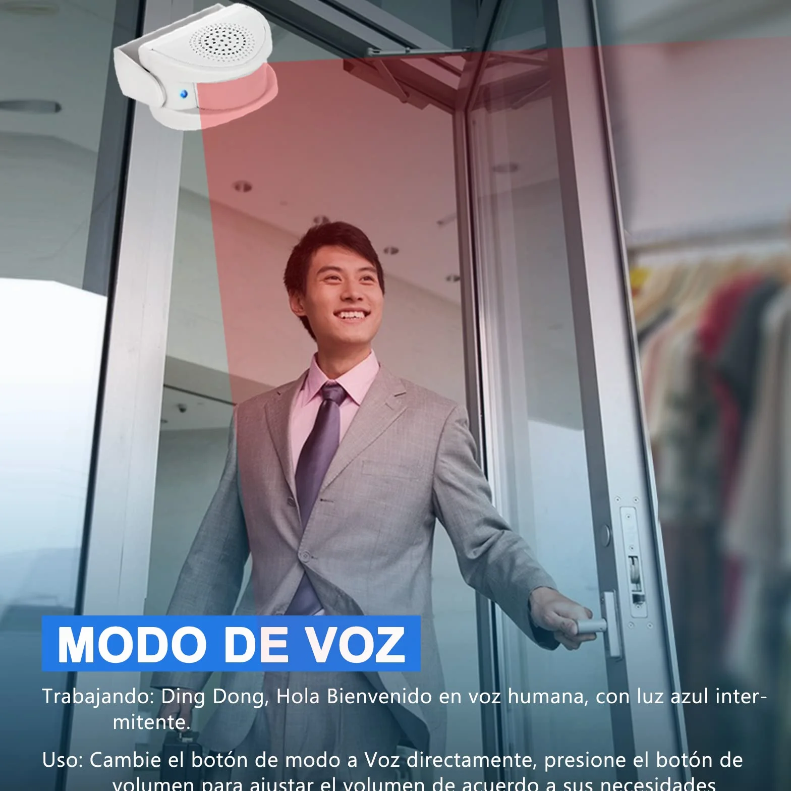 Kerui M5 Timbre Inalámbrico Detector de Movimiento Alarma de Seguridad Puerta Entrada Casa Tienda Oficina