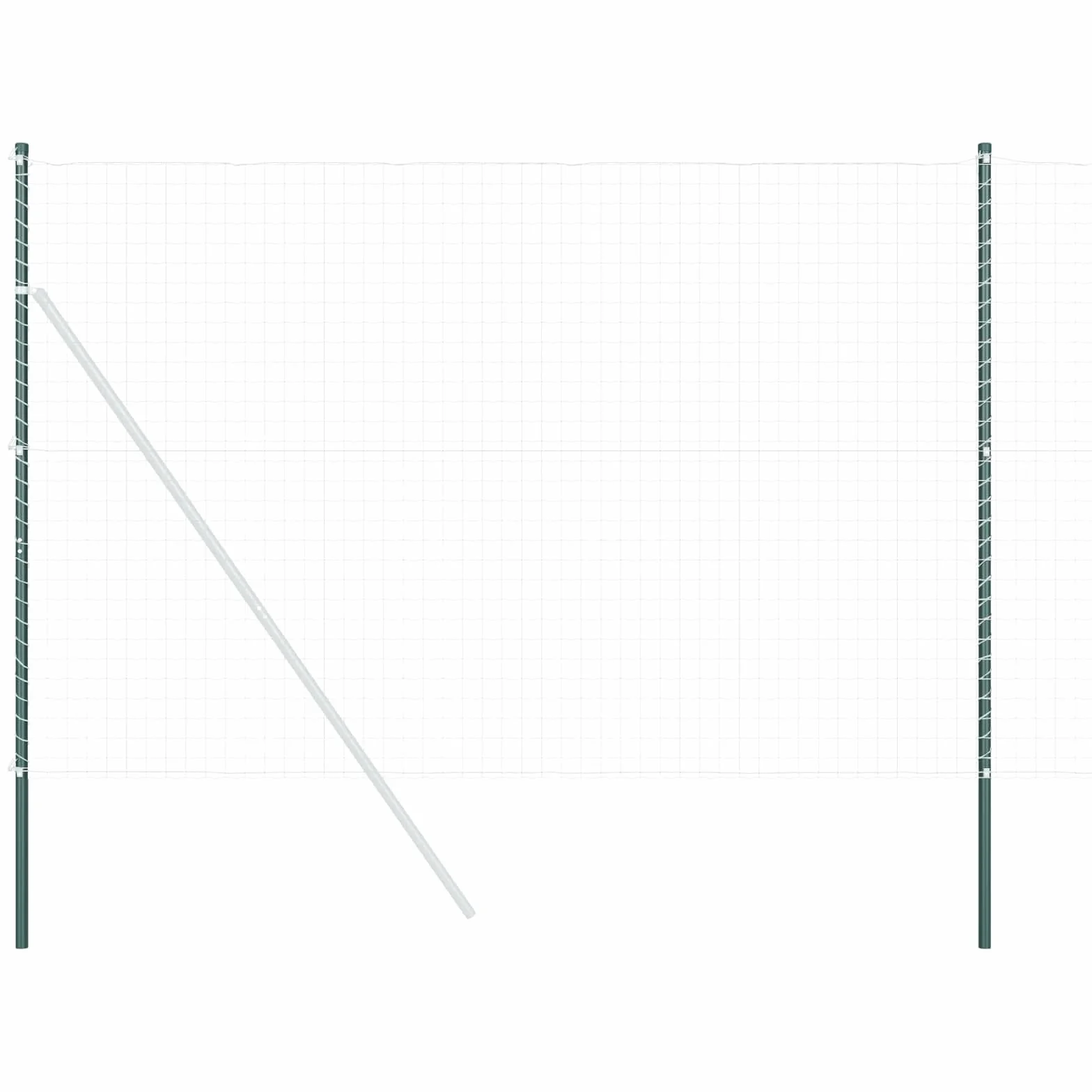 vidaXL Poste de Valla 2 pcs Verde Acero con Recubrimiento en Polvo, Poste de Cerca de Jardín, Diseño Moderno, Rectangular, Resistente al Clima, Fácil de Instalar