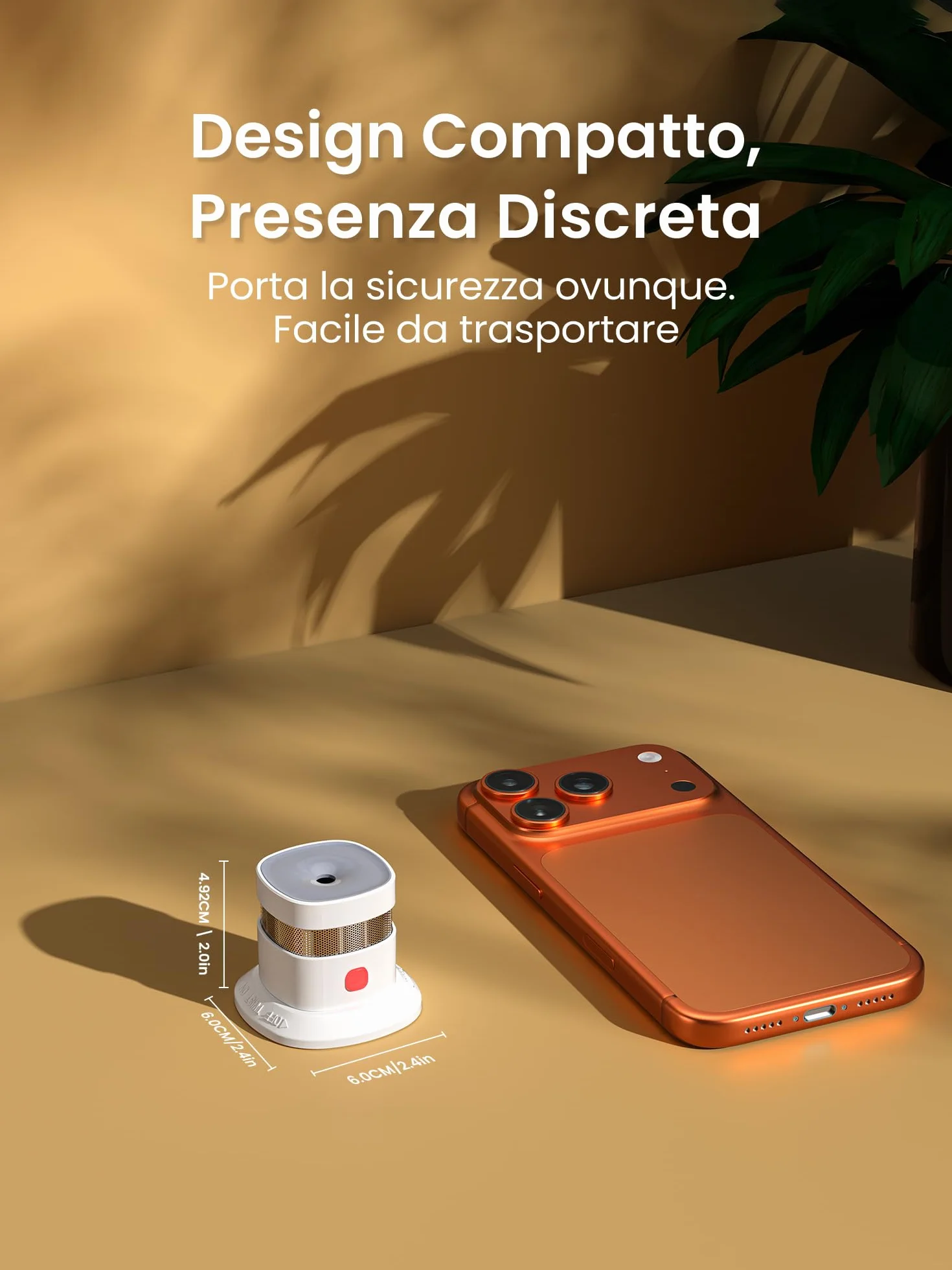 Heiman Detector de Humo Matter Over Thread con Soporte Magnético Batería Reemplazable 5 Años EN 14604 HS1SA-M