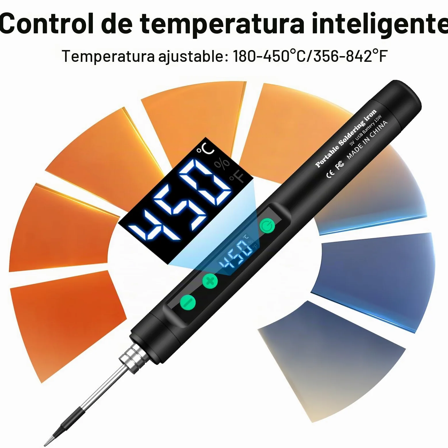diymore Kit de soldador inalámbrico USB-C con pantalla LCD, temperatura ajustable de 180 ℃ a 450 ℃, bolígrafo de soldadura portátil recargable para reparación de electrónica, proyectos de bricolaje