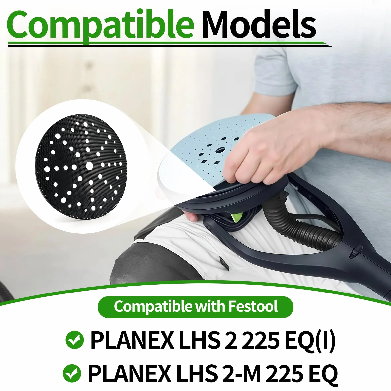 Almohadilla de interfaz para Festool PLANEX LHS 2 225 - Almohadilla blanda para disco lijador de repuesto IP-STF-D220/48-LHS 2 225, almohadilla de interfaz 220 mm para lijadora de larga distancia