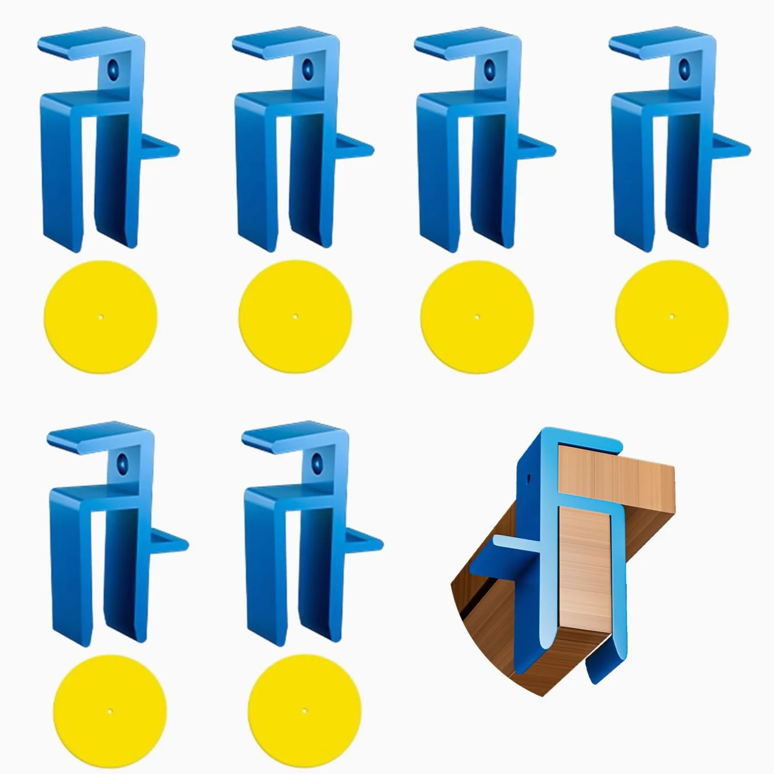 Herramientas de carpintería de 6 PC, juego de herramientas U-Scribe Jig & Scribing, plantilla de montaje en la puerta del gabinete de plástico para carpintería de carpintería, bricolaje y carpin