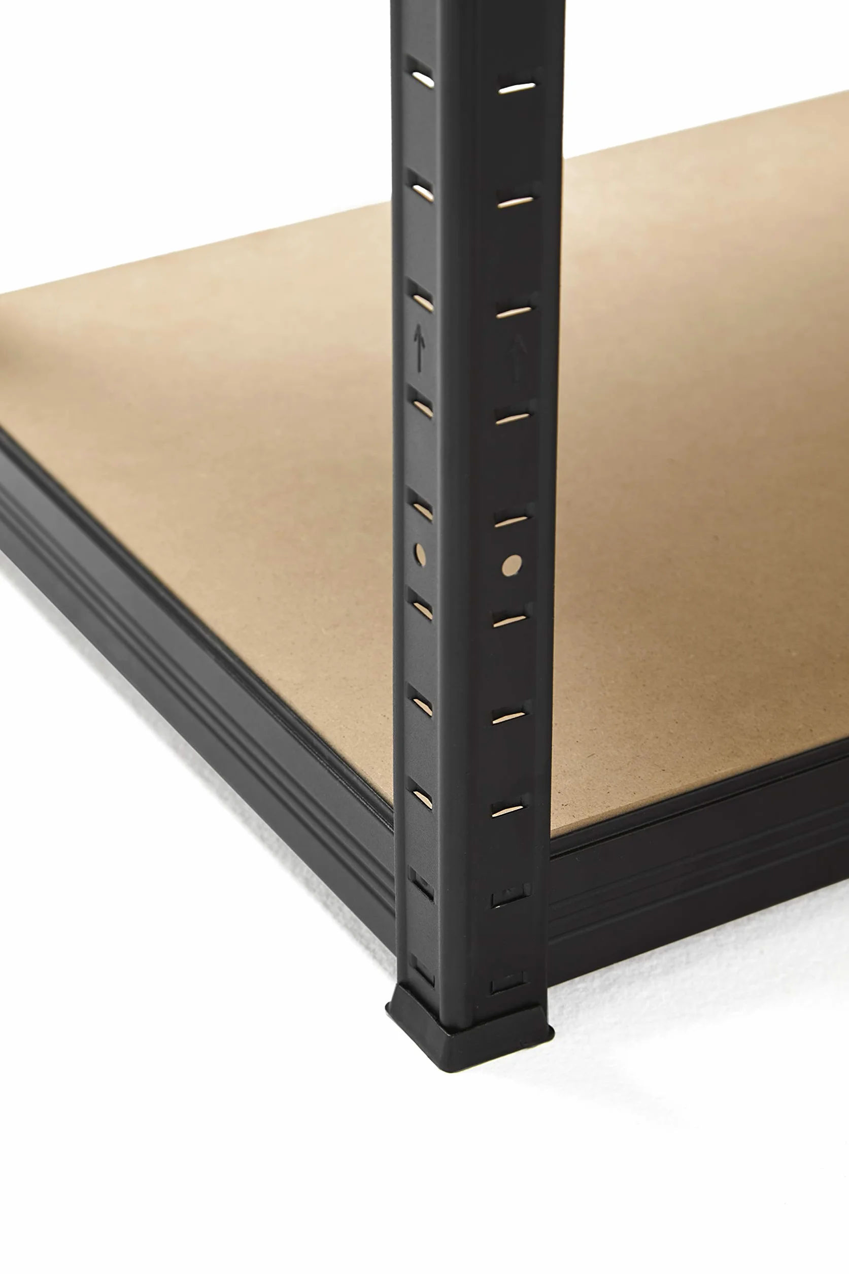 KG KITGARDEN Estantería Metálica Almacenaje Acero en Negro y 4 Baldas de MDF, 150x60x30cm