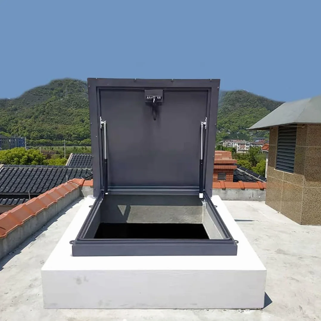 Trampilla De Acero Galvanizado Con Recubrimiento En Polvo, Trampilla De Acceso Al Techo, Tragaluz Para Techo, Tapa De Trampilla De Mantenimiento De Techo, Ventana De Techo,65×65cm