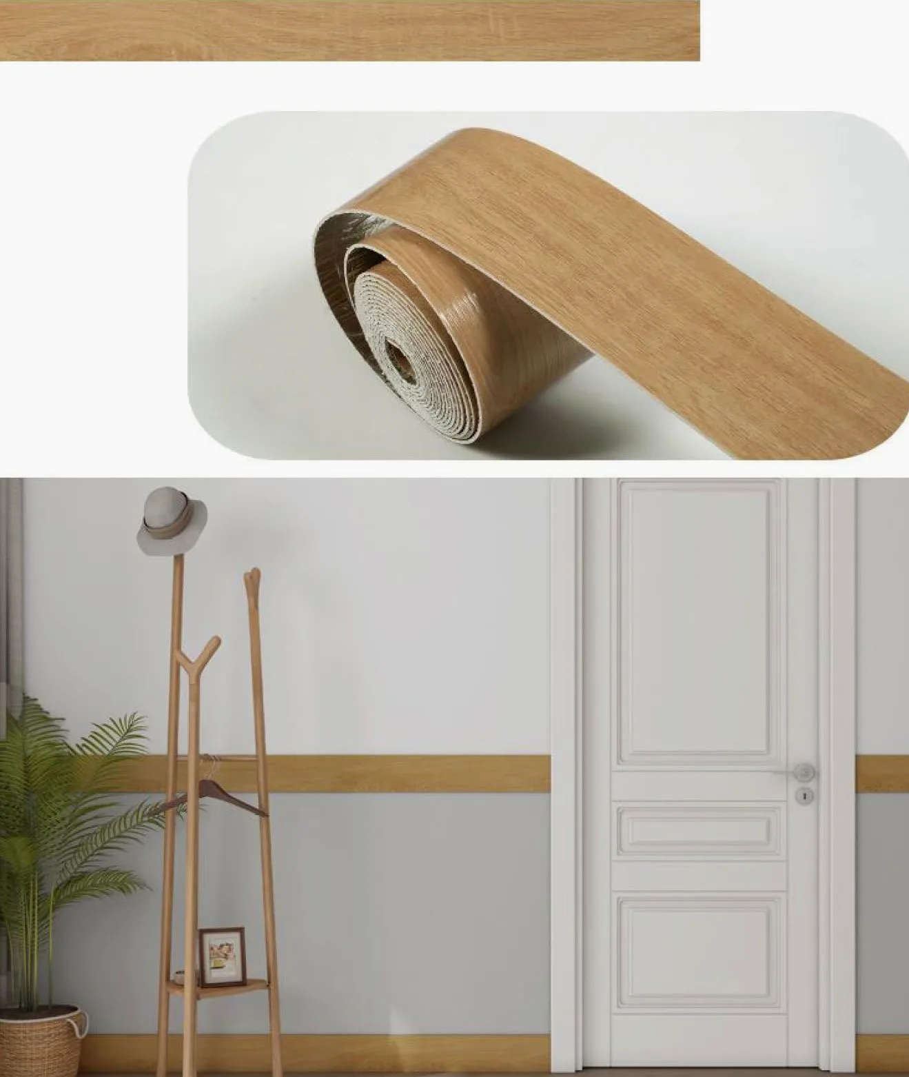Friso Para Pared Cenefas Adhesivas BañO Cocina de Papel Para Paredes 3d Infantiles Decorativas Adhesivas Pintado Cocina Vinilo Autoadhesivo Impermeable madera amarilla 10x500cm