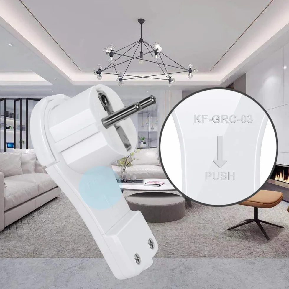 EXTRASTAR Enchufe en ángulo Plano Extraplano 8 mm 250V 16A Blanco