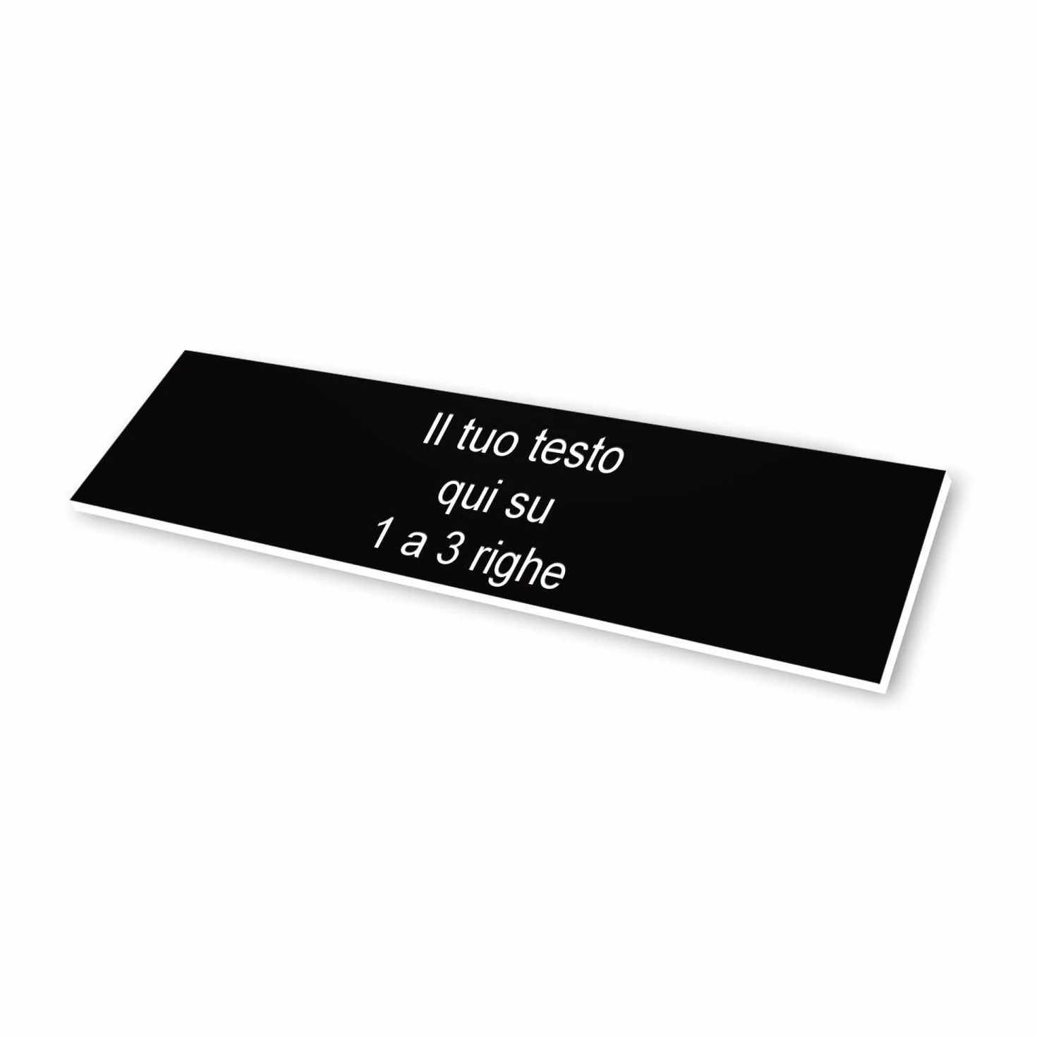 Placa autoadhesiva con grabado personalizable para CIN – Negro – Formato 10 x 2,5 cm
