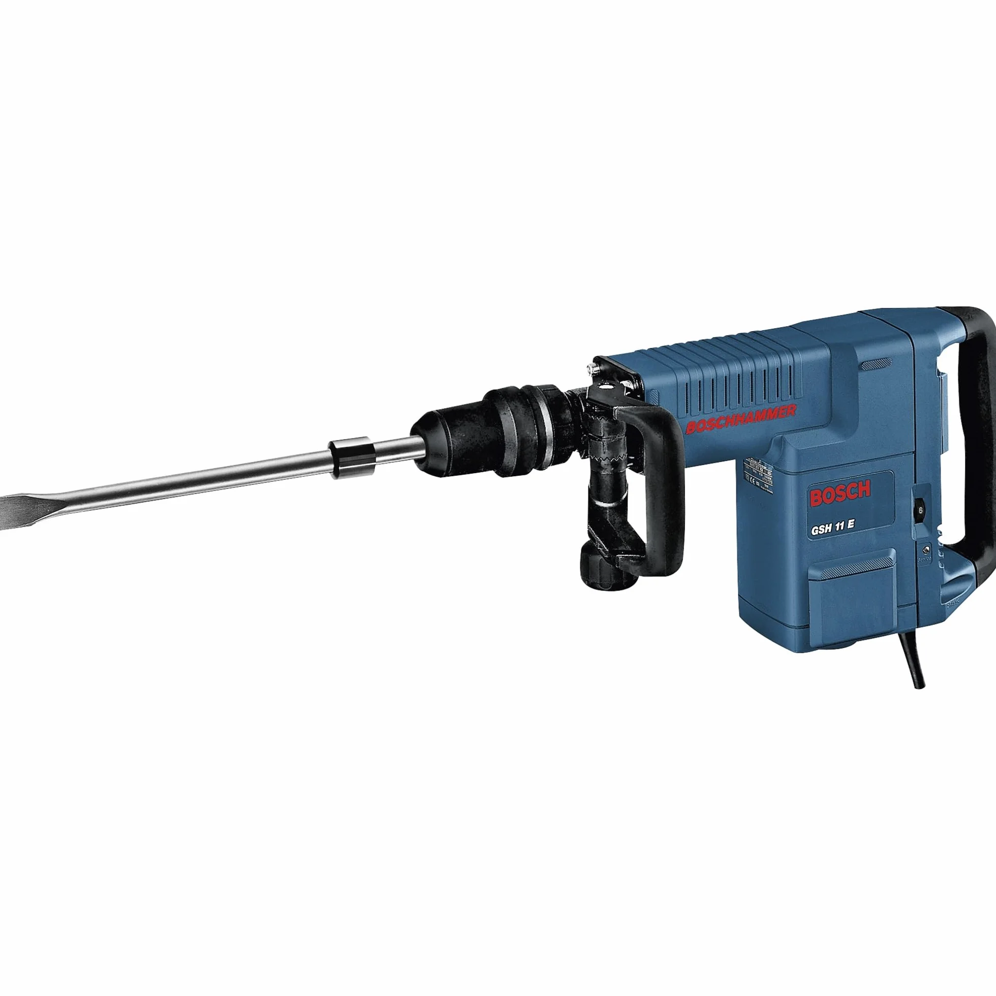 Bosch Professional martillo demoledor GSH 11 E (incl. empuñadura auxiliar, 1 maletín, 1 cincel plano, SDS max, RTec Sharp, 400 mm, paño para la máquina)