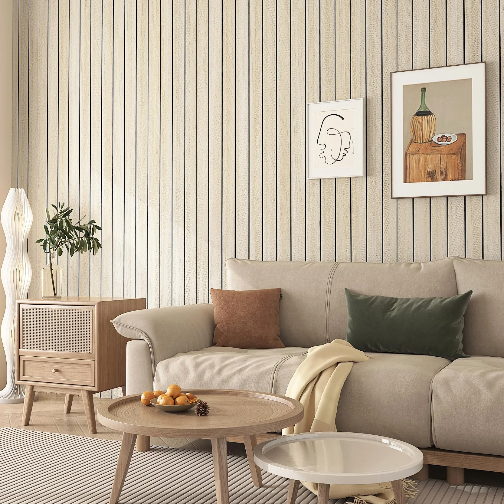Livelynine Paneles Decorativos 3D Madera Roble Claro Panel decorativo Pared Madera Beige 30CMx5M Revestimiento de Paredes Maderas Listones Interiores Habitación Comedor Pasillo Grueso Papel Pintado