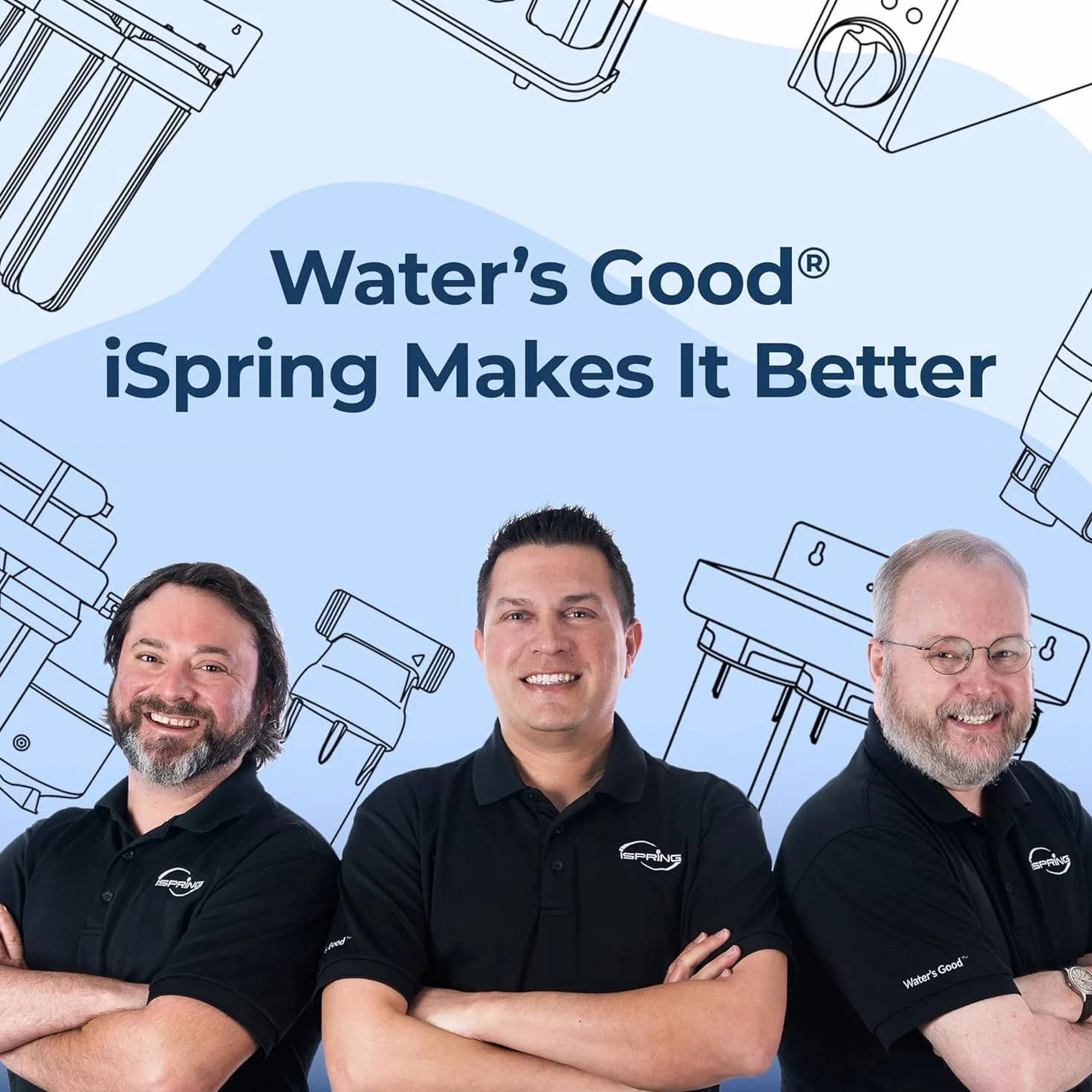 iSpring F9K Juego de Cartuchos de Repuesto Filtro de Agua de 1 Año para Sistemas de Ósmosis Inversa de Minerales Alcalinos de 6 Etapas, Blanco