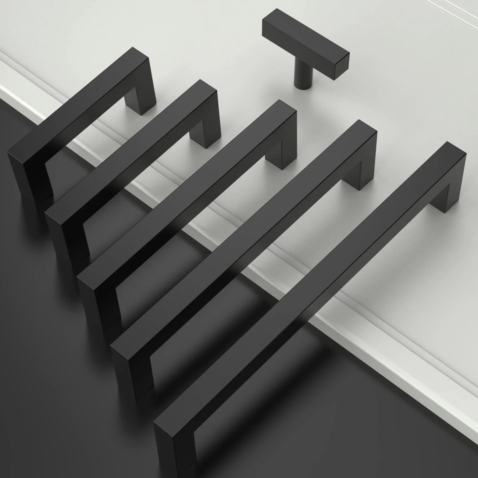 Amerdeco 20 Piezas Tiradores de Cocina 96mm Negro Para Armarios y Cajones - Manillas de Acero Inoxidable Para Muebles - Tirador 6003