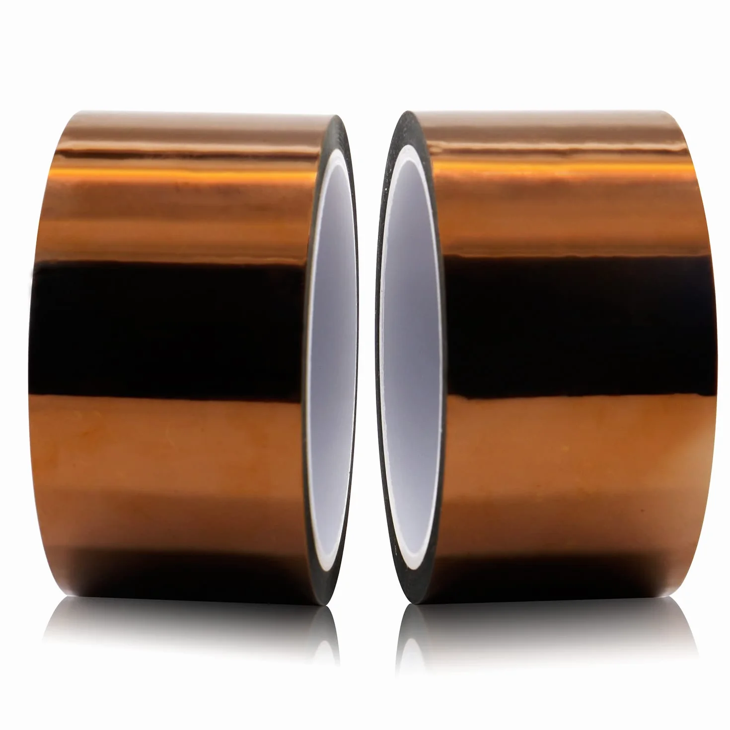 BOMEI PACK 2PCS de 50mmx33m Cinta de Alta Temperatura Polyimide, Cinta Aislante para Soldar, Recubrimiento en Polvo, Sublimación, Placa de Circuito Aislantes