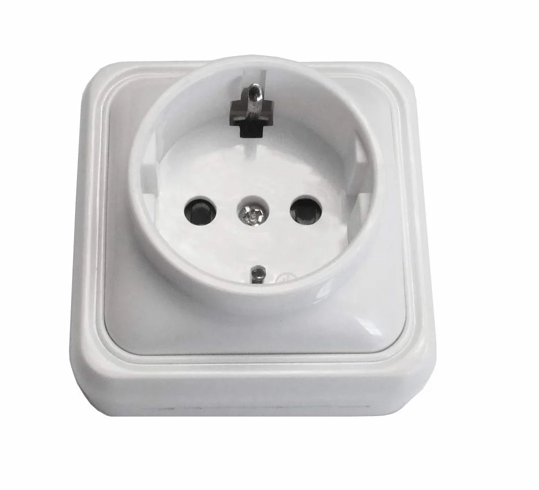 Fontini Bf bf-18 - Base enchufe schuko superficie 16a blanco bolsa