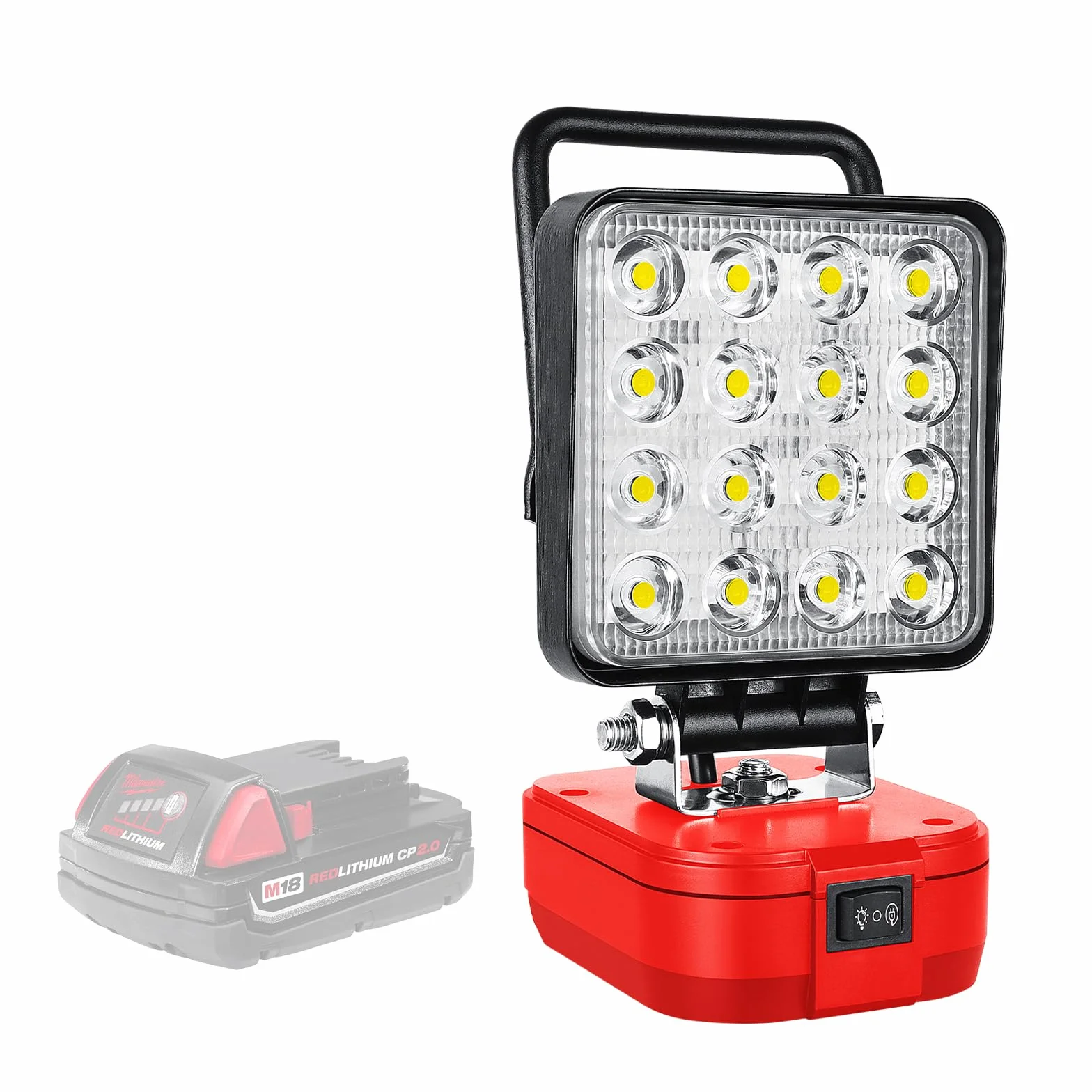 RIGIDON Recargable Portatil Foco de Trabajo Led para Batería Milwaukee M18 18V /20V (Sin Batería), 4 Pulgadas 48W 4800LM Foco Led Lámpara para Camping, Trabajo, Pesca, Emergencia, 6000K Blanca