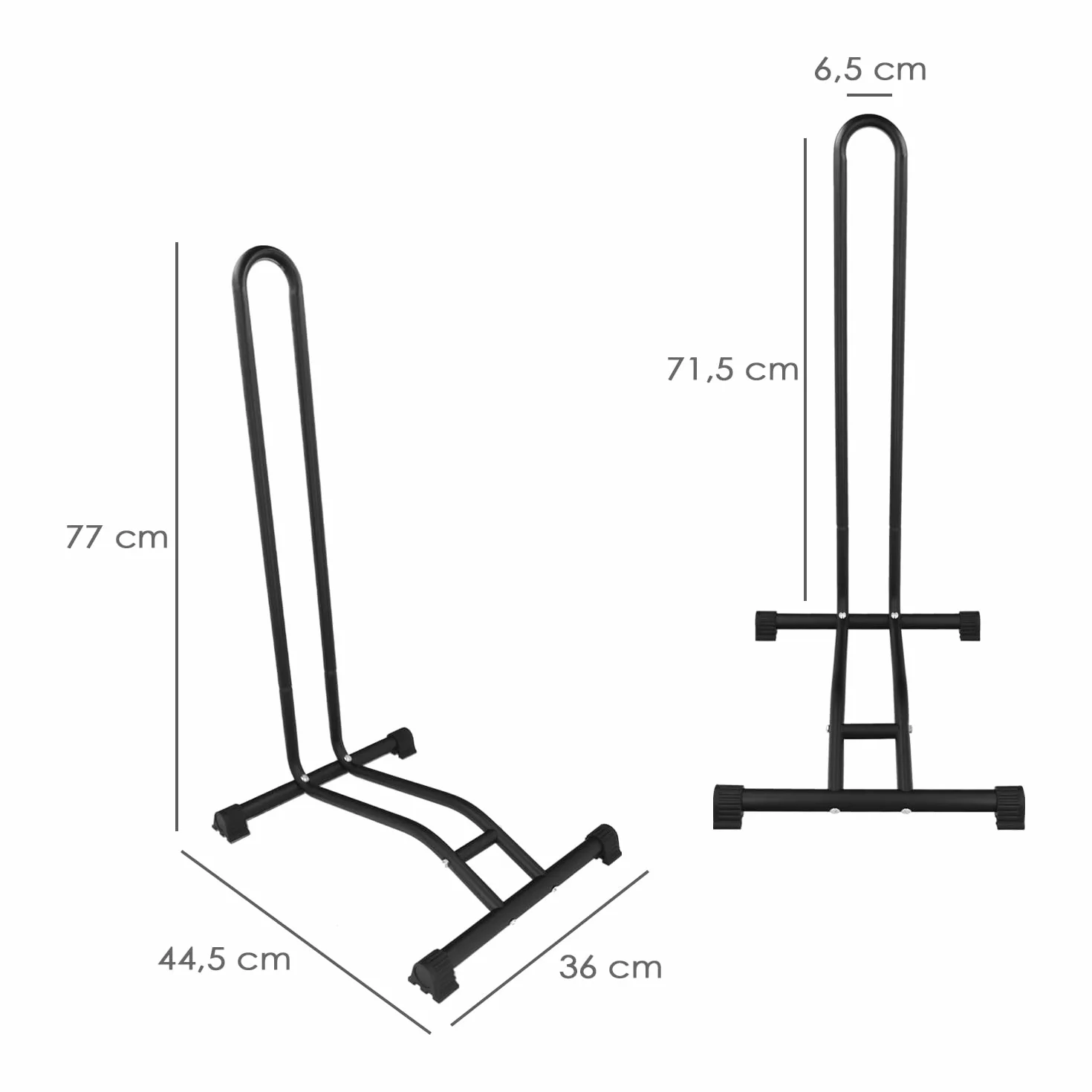 Soporte para bicicletas de suelo, ancho rueda 6,5 cm, tacos antideslizantes