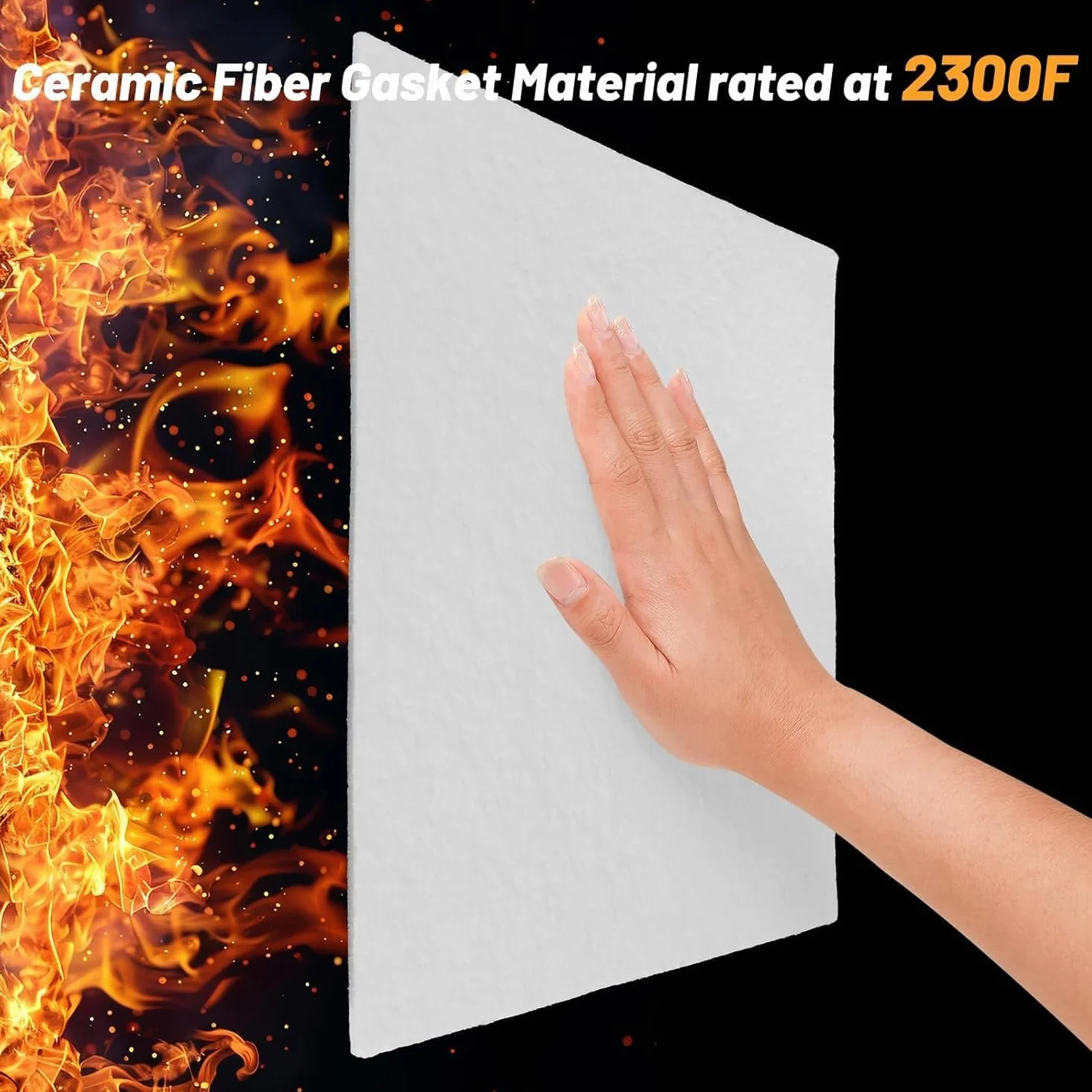 Papel de fibra cerámica de alta temperatura, aislamiento ignífugo for calderas y hornos, 4 Uds.(Thick: 1mm)
