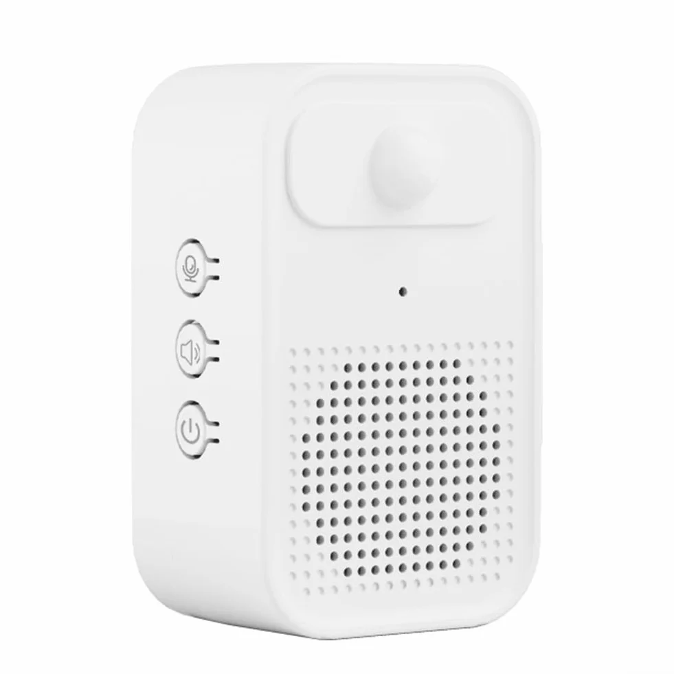 Welcomer Sensor de puerta con aviso de voz, alerta magnética ajustable, grabación de audio personalizada, blanco y negro