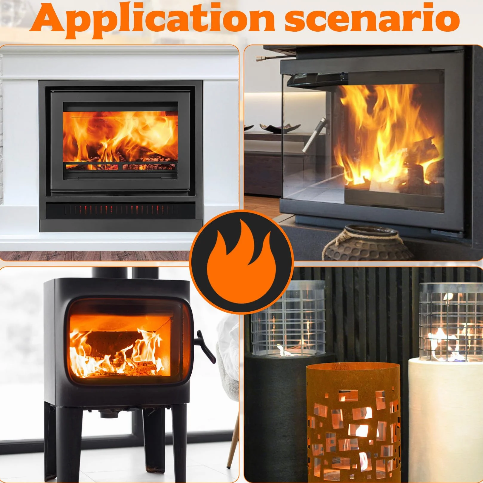 Lana Cerámica para Chimeneas de Bioetanol 4 Piezas, Esponja Cerámica Resistente al Calor 300x100x25mm