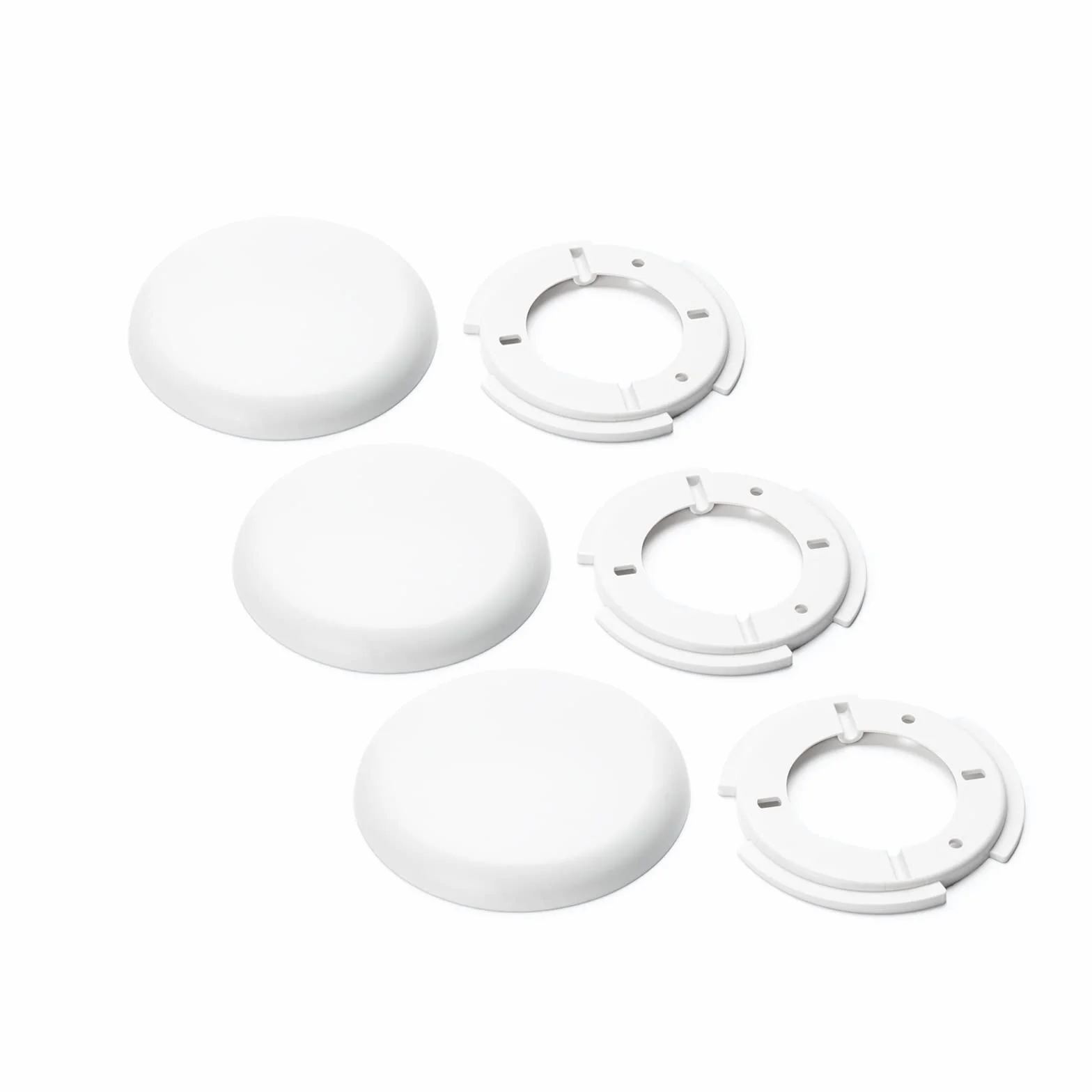 ORION LIGHTSTYLE Cubierta Extra Plana 3 Piezas Caja de Distribución PVC Blanco Baldaquín Caja de Techo Término, redonda, 100mm