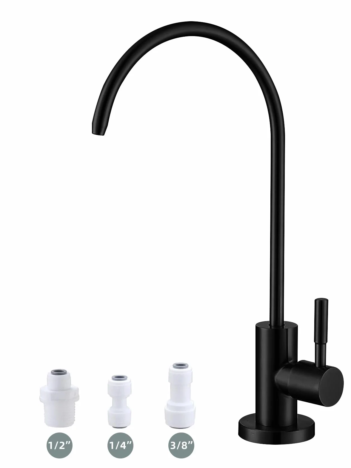 Grifo de agua potable negro mate, grifo de filtro de agua sin plomo, fácil de instalar, grifo de ósmosis inversa para fregadero de cocina y bar