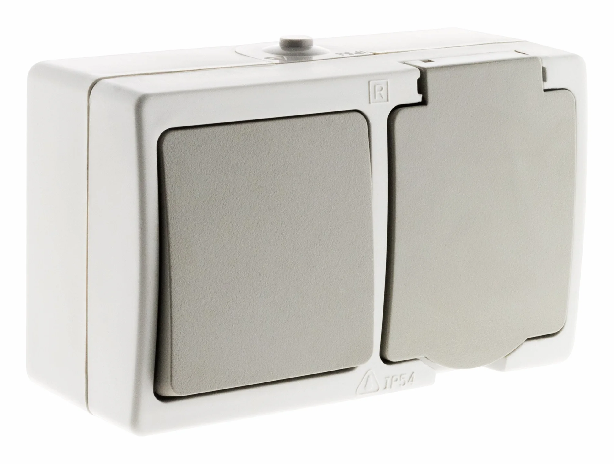 Zenitech Morizontal Mixto Toma V y V+ 2P+T 16A Gris Claro IP54 Akya