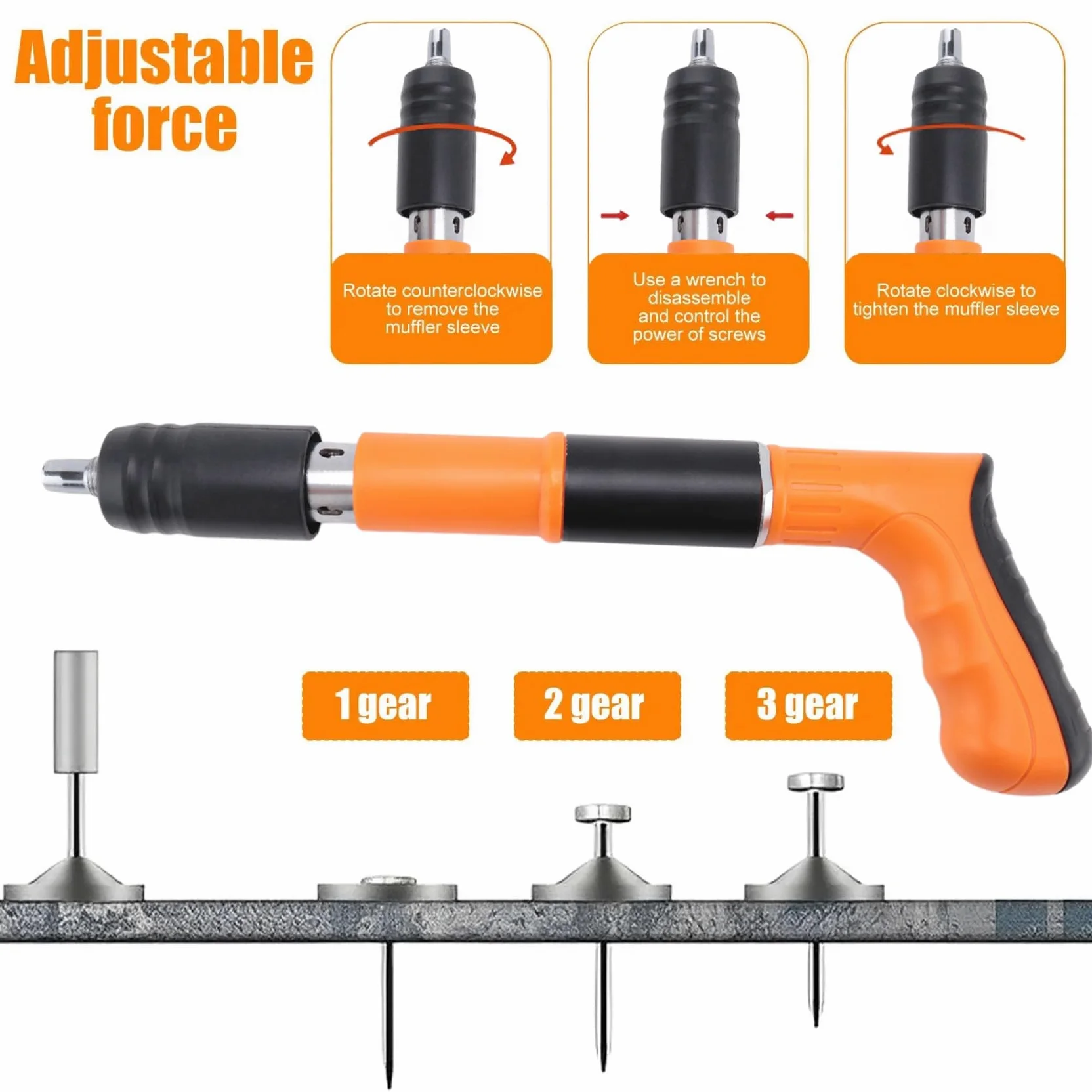 Booso Mini Nailer Tool Set Kit Manual Máquina Clavadora Manual Juego de Herramientas Máquina Clavadora de Aire Kit de Herramientas Máquina Clavadora Clavadora Ajustable para Pared de Hormigón para
